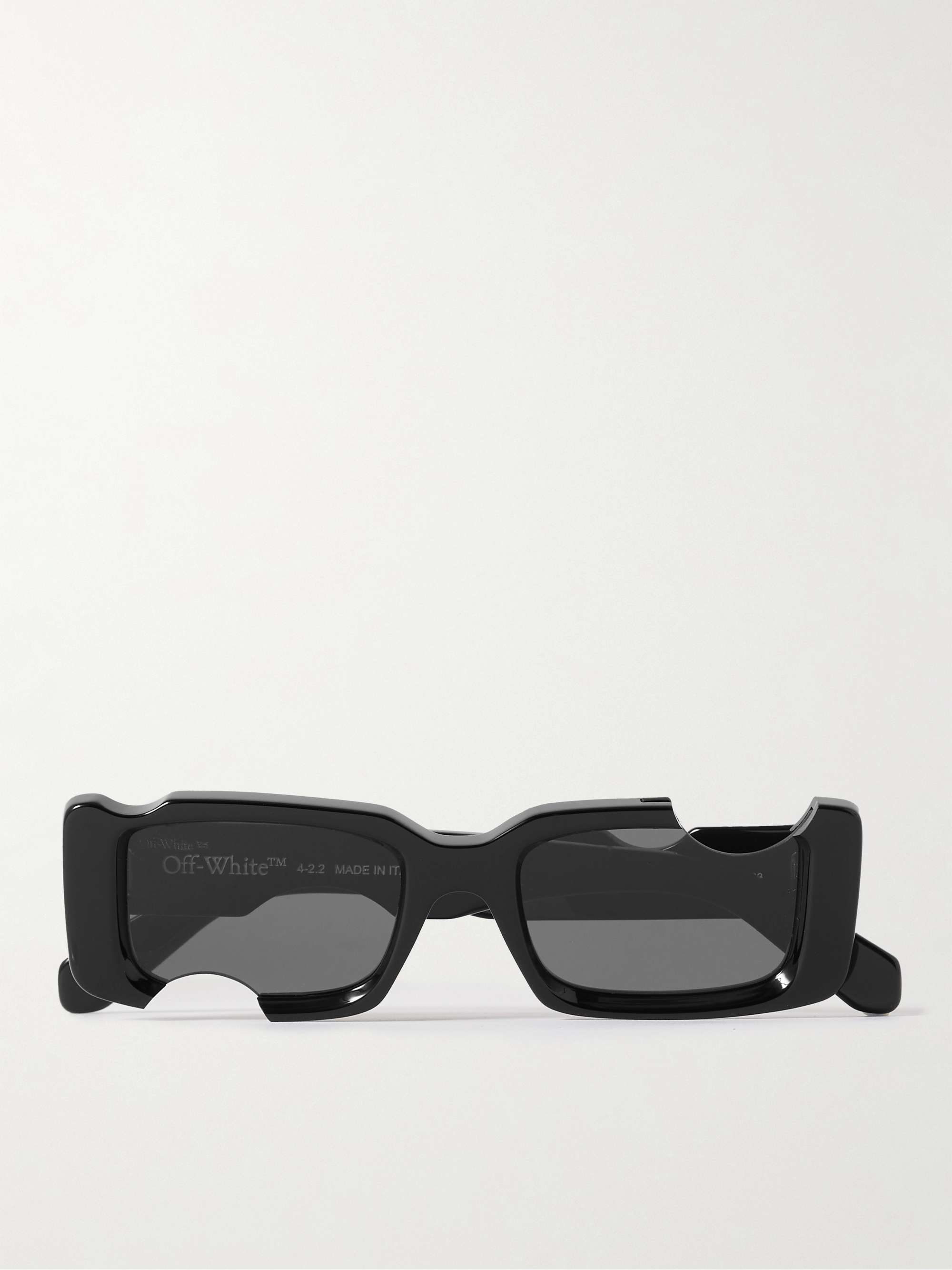 OFF-WHITE Cady Cutout Rectangular-Frame Acetate Sunglasses