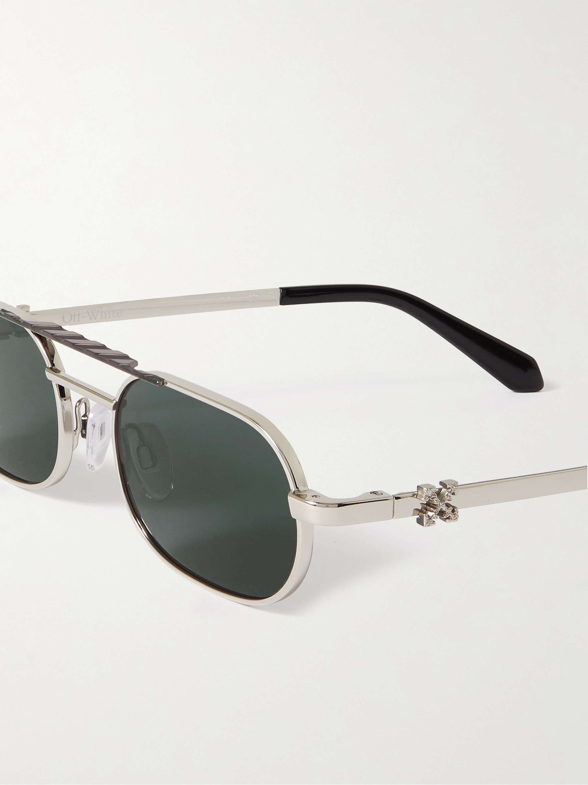OFF-WHITE Baltimore Oval-Frame Silver-Tone and Acetate Sunglasses