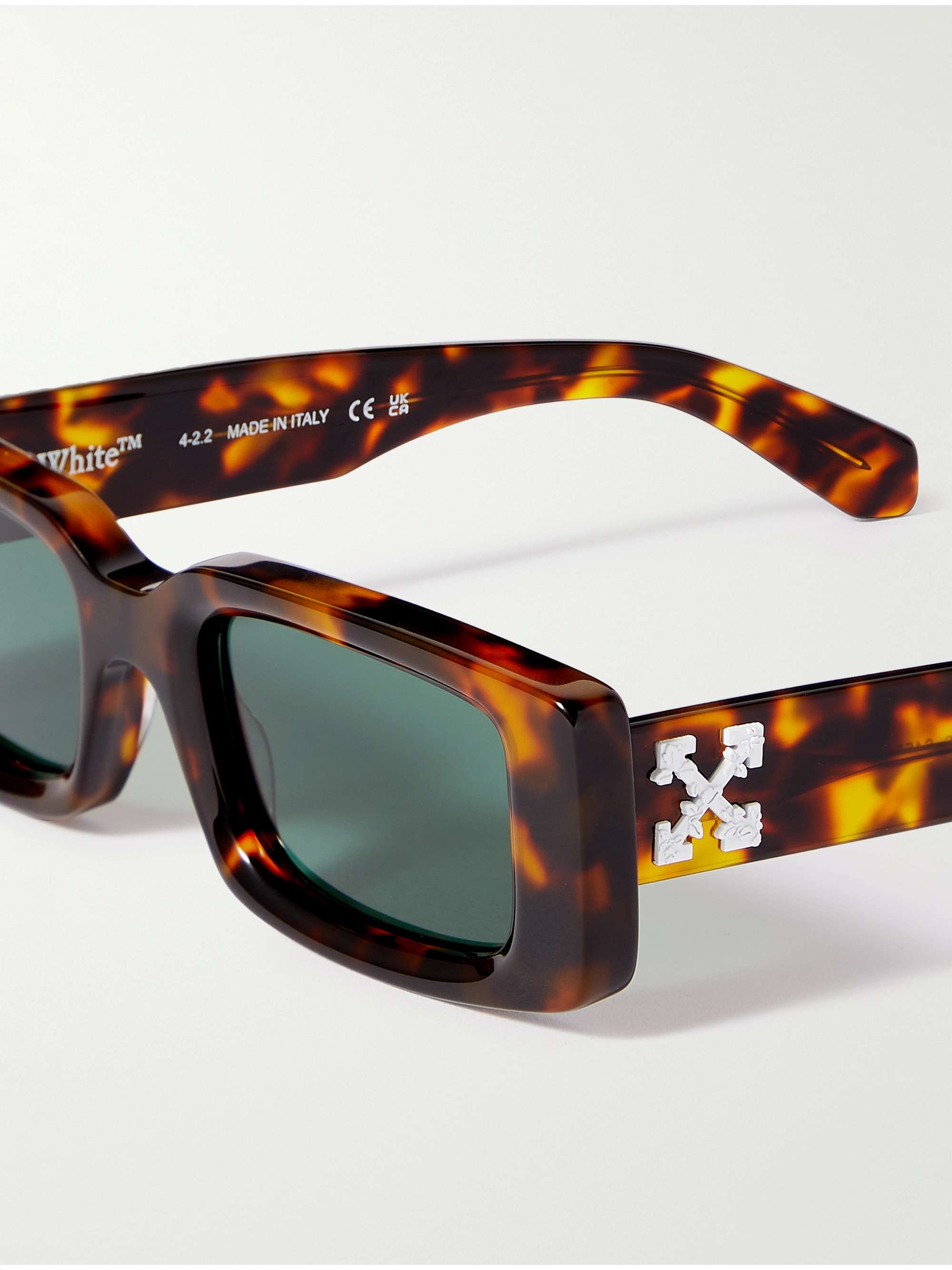 OFF-WHITE Arthur Square-Frame Tortoiseshell Acetate Sunglasses