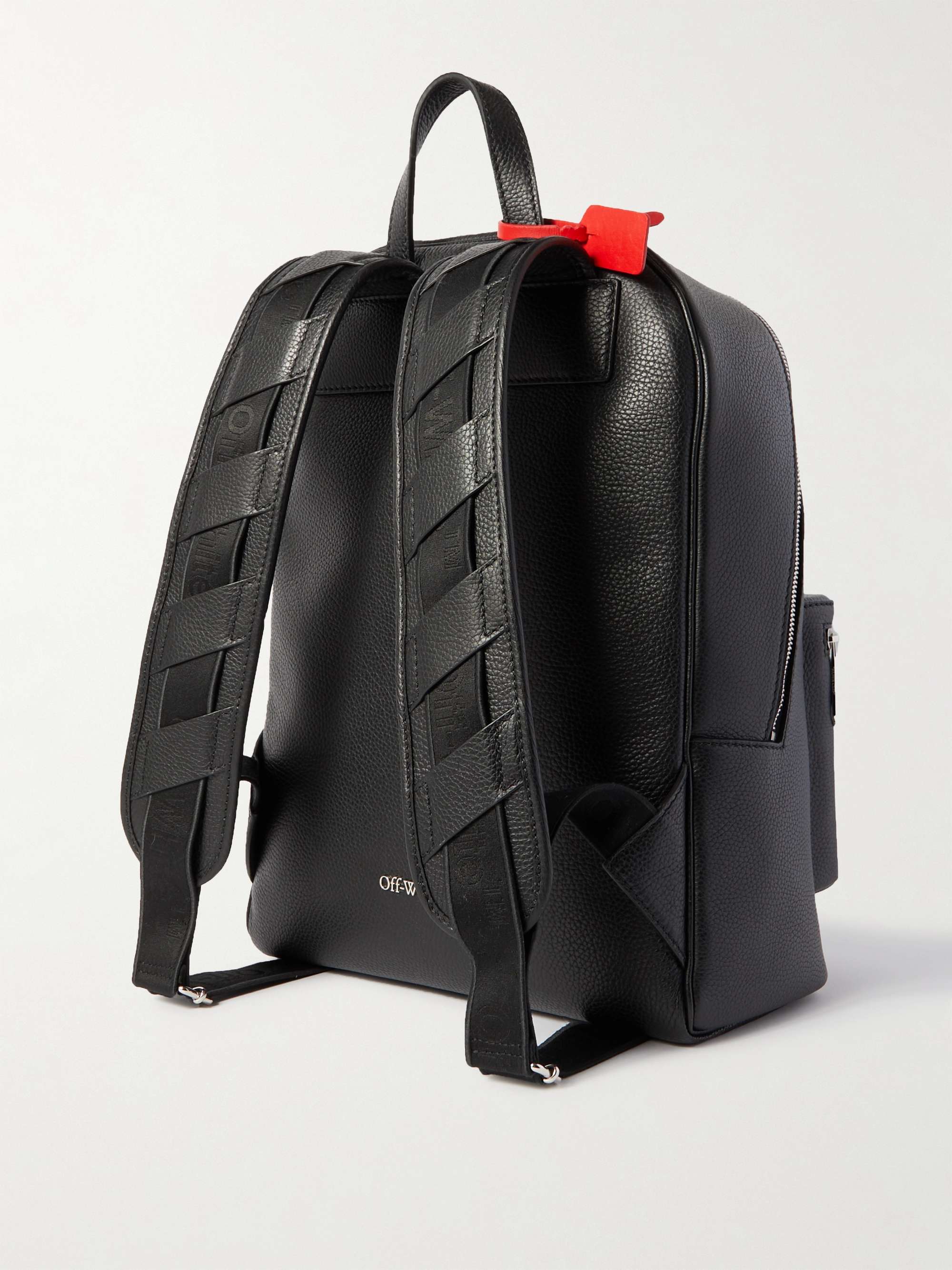 OFF-WHITE Binder Embossed Full-Grain Leather Backpack