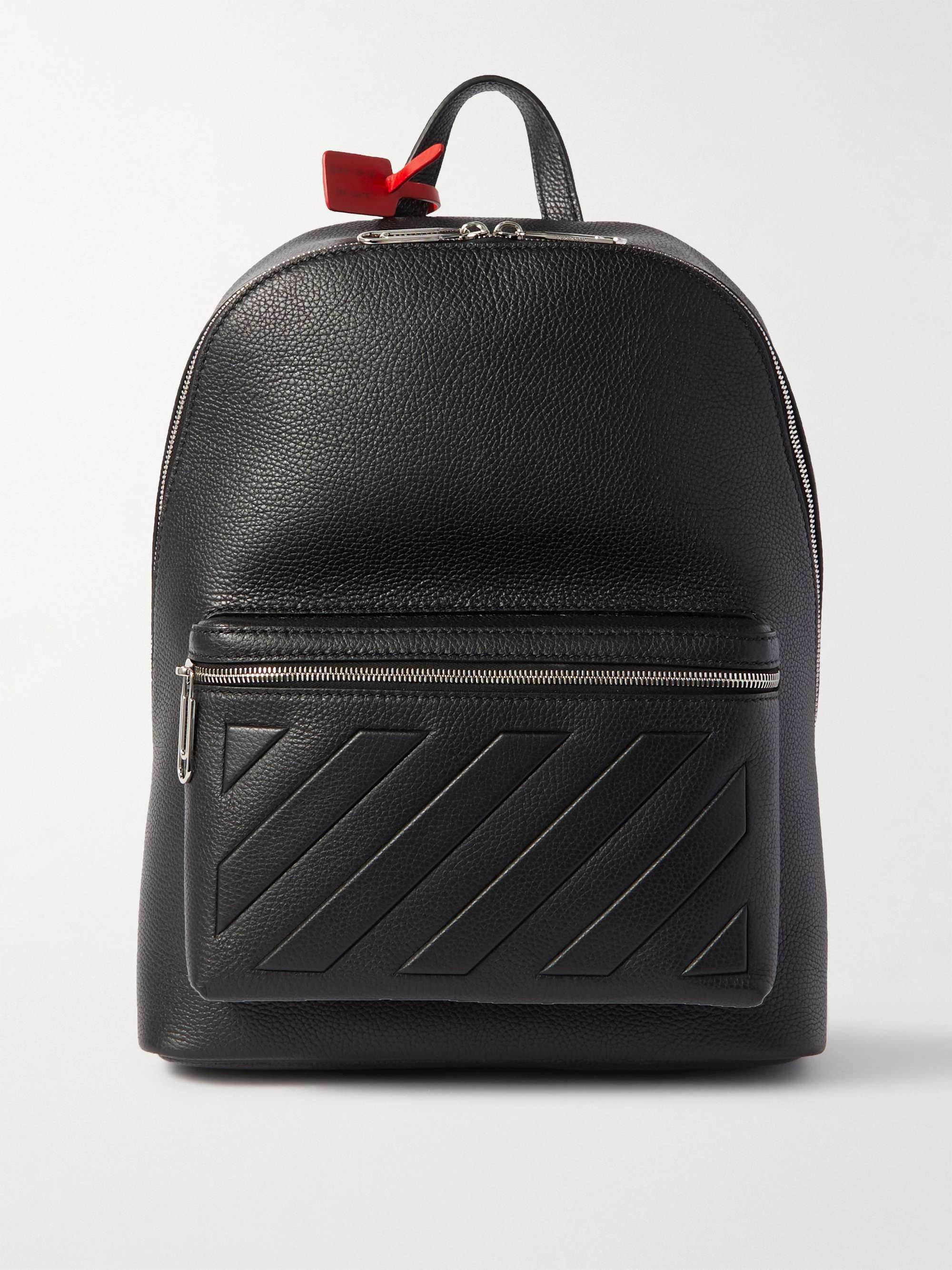 OFF-WHITE Binder Embossed Full-Grain Leather Backpack