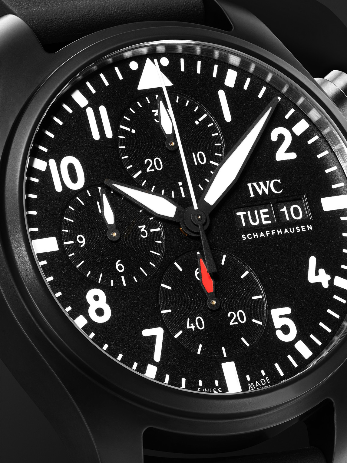 Shop Iwc Schaffhausen Pilot's Watch Automatic Chronograph 41mm Ceramic And Rubber Watch, Ref. No. Iwiw389401 In Black