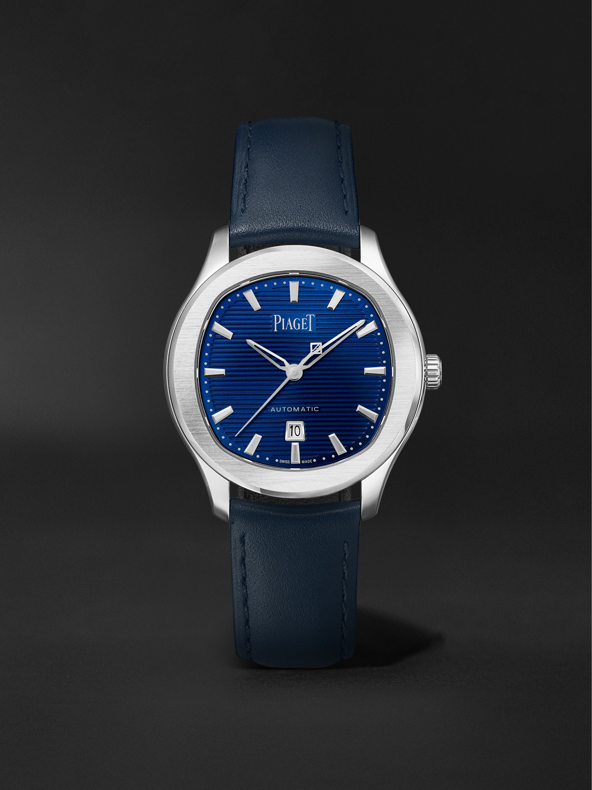 PIAGET Polo Date Limited-Edition Automatic 36mm Stainless Steel and Leather Watch, Ref. No. G0A47017