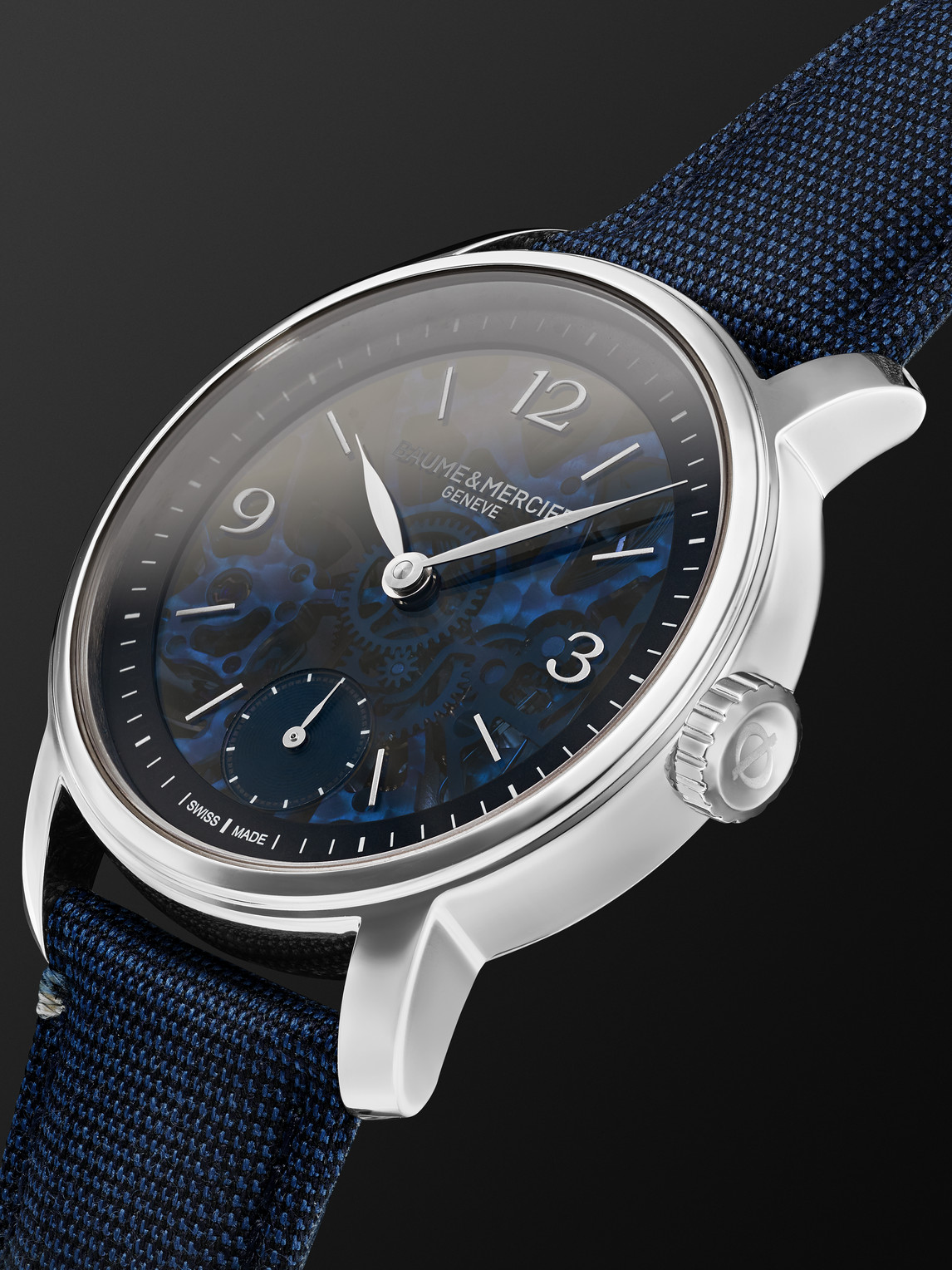  Baume & Mercier - Classima Hand-wound Skeleton 42mm Stainless Steel And Alligator Watch, Ref. No. 10735 - Men - Blue 