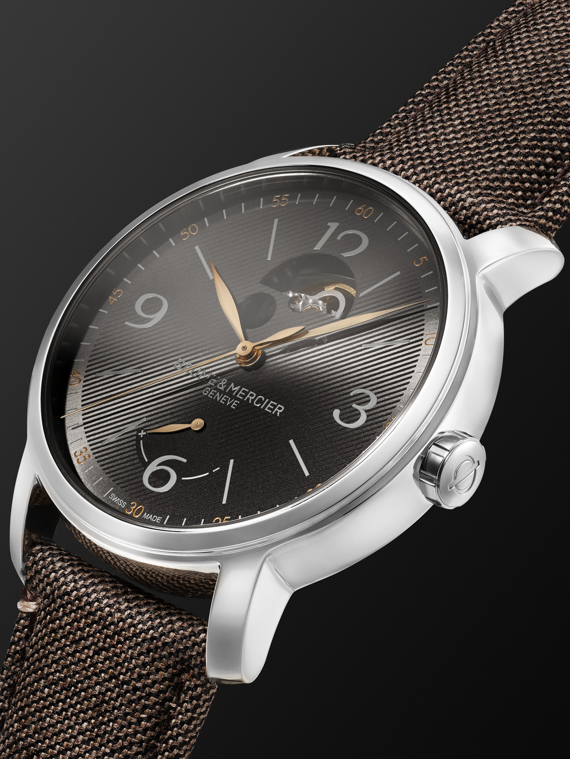  Baume & Mercier - Classima Automatic 42mm Stainless Steel And Canvas Watch, Ref. No. M0a10718 - Men - Brown 