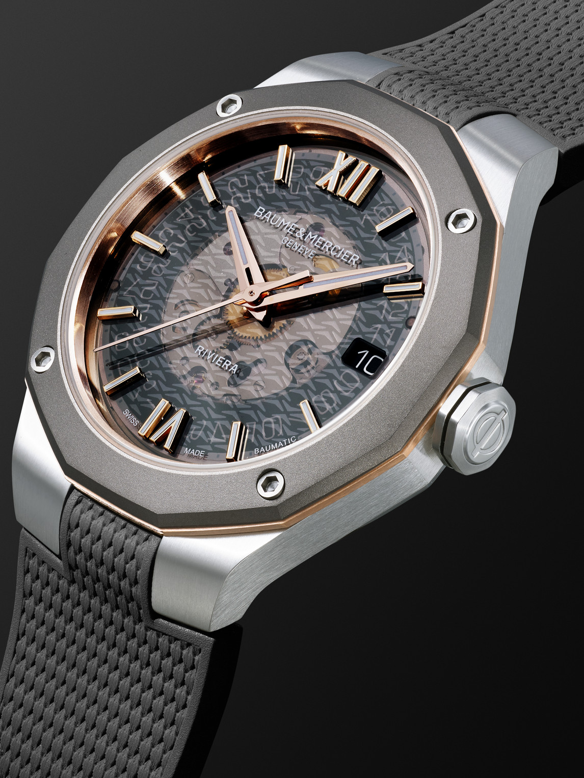  Baume & Mercier - Riviera Automatic 39mm Stainless Steel, Titanium And Rubber Watch, Ref. No. 10720 - Men - Black 