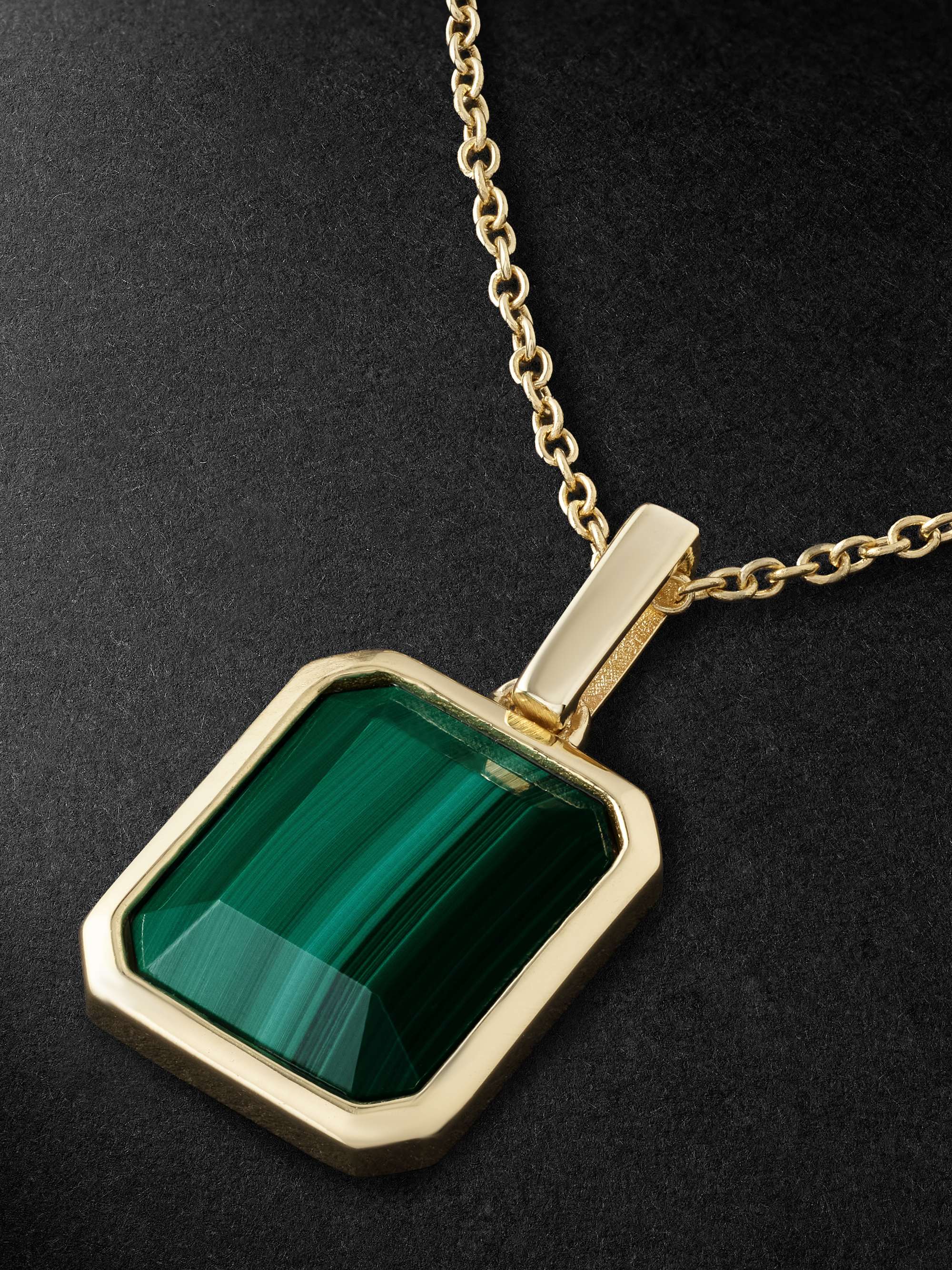 MATEO Gold Malachite Necklace