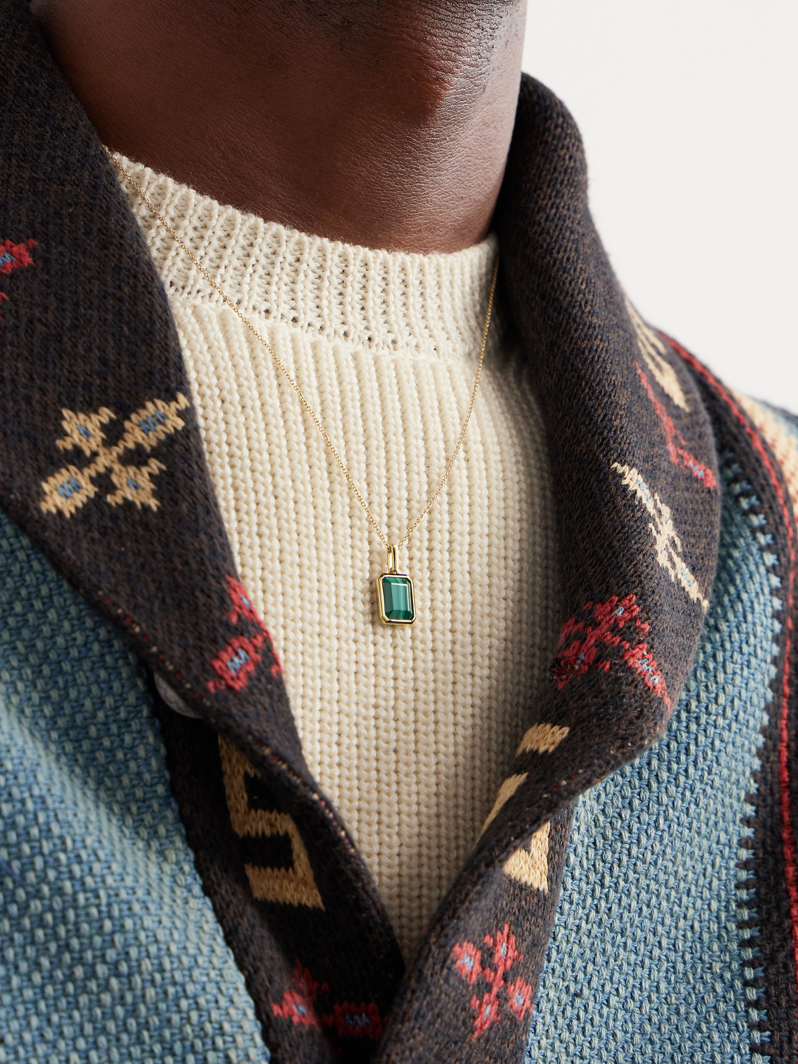 Gold Malachite Necklace — 2