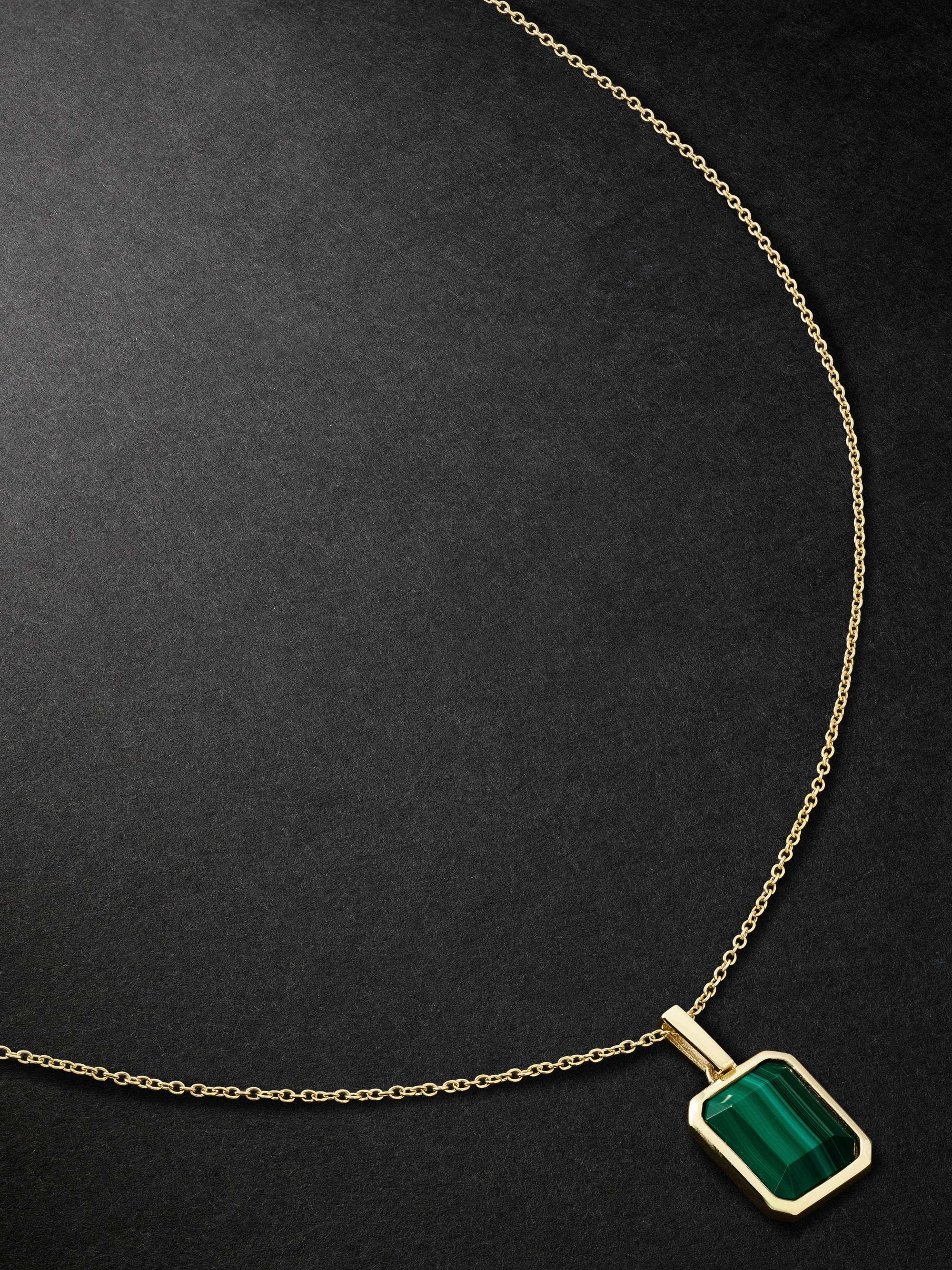 Men's Malachite Necklace Electroplated Rose Golden Inlaid - Temu