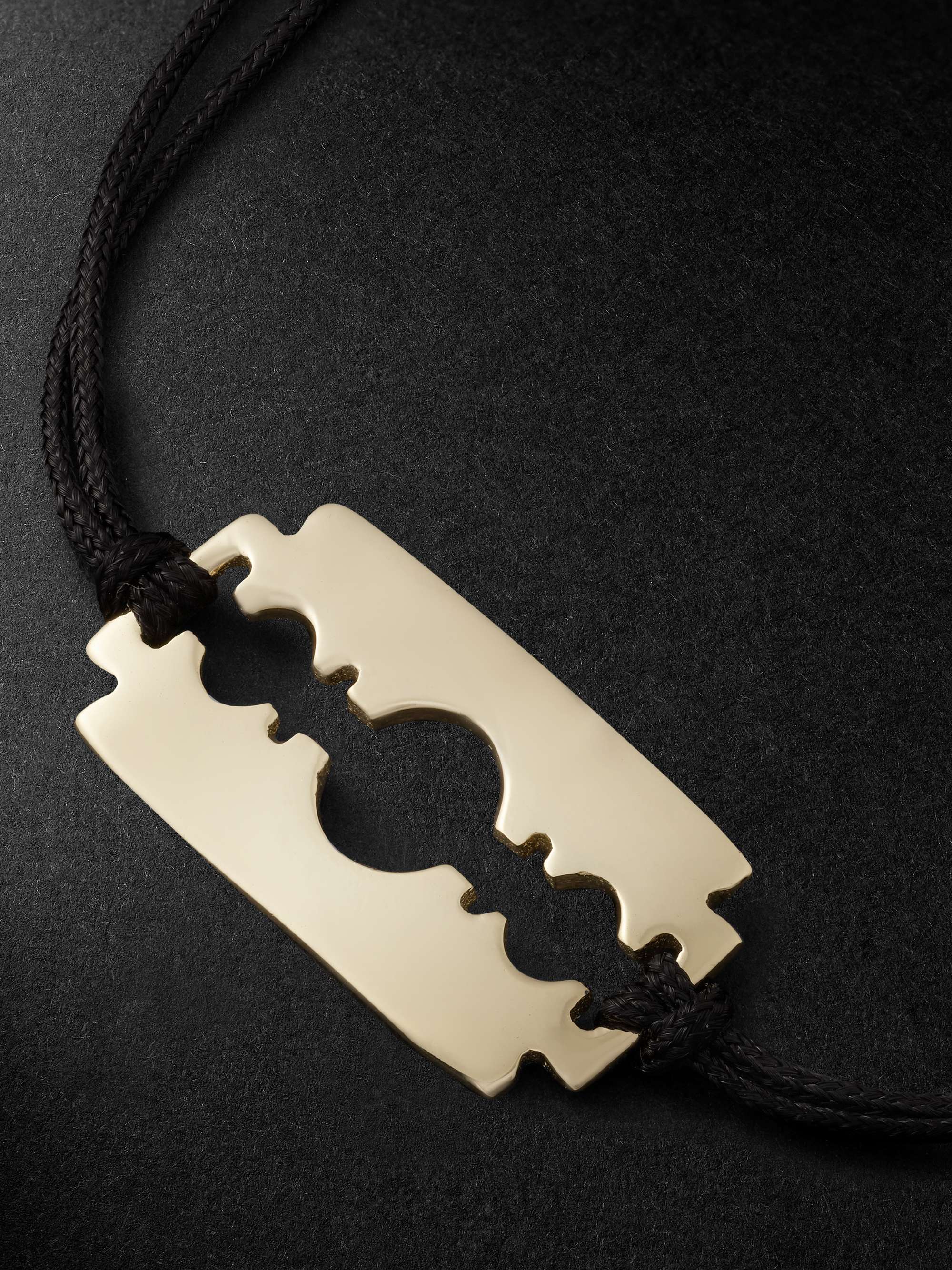 MATEO Razor Blade Gold and Cord Bracelet for Men MR PORTER