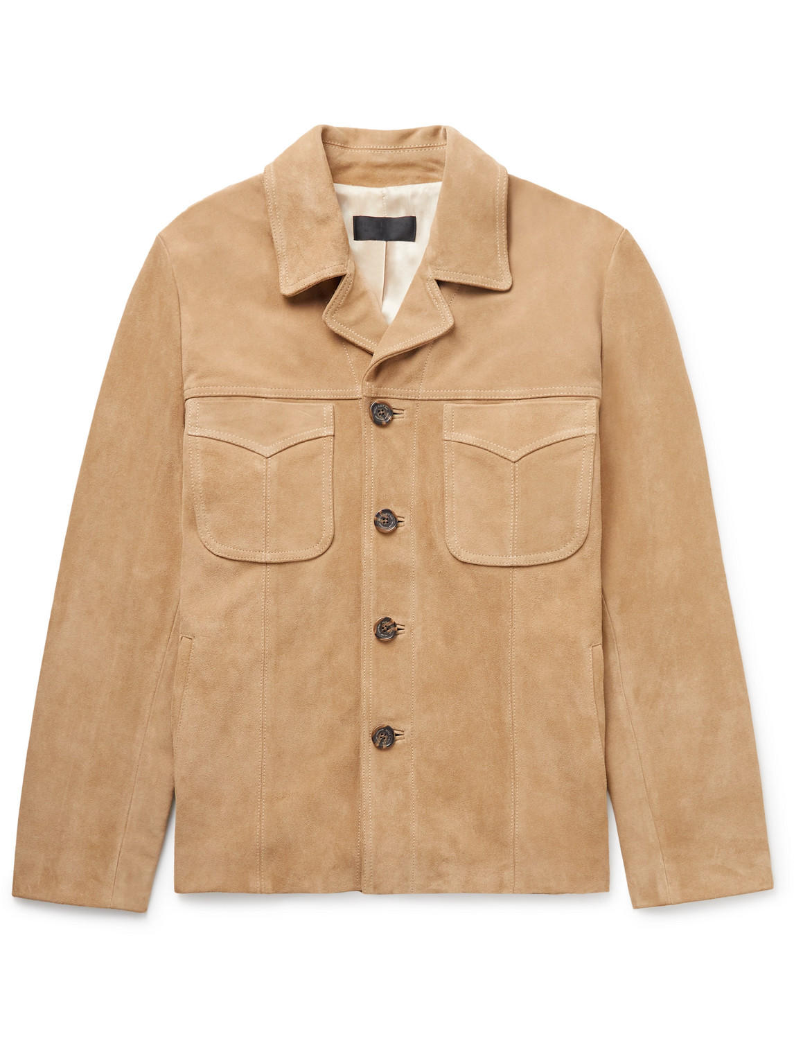 Nili Lotan Gavyn Suede Jacket In Beige