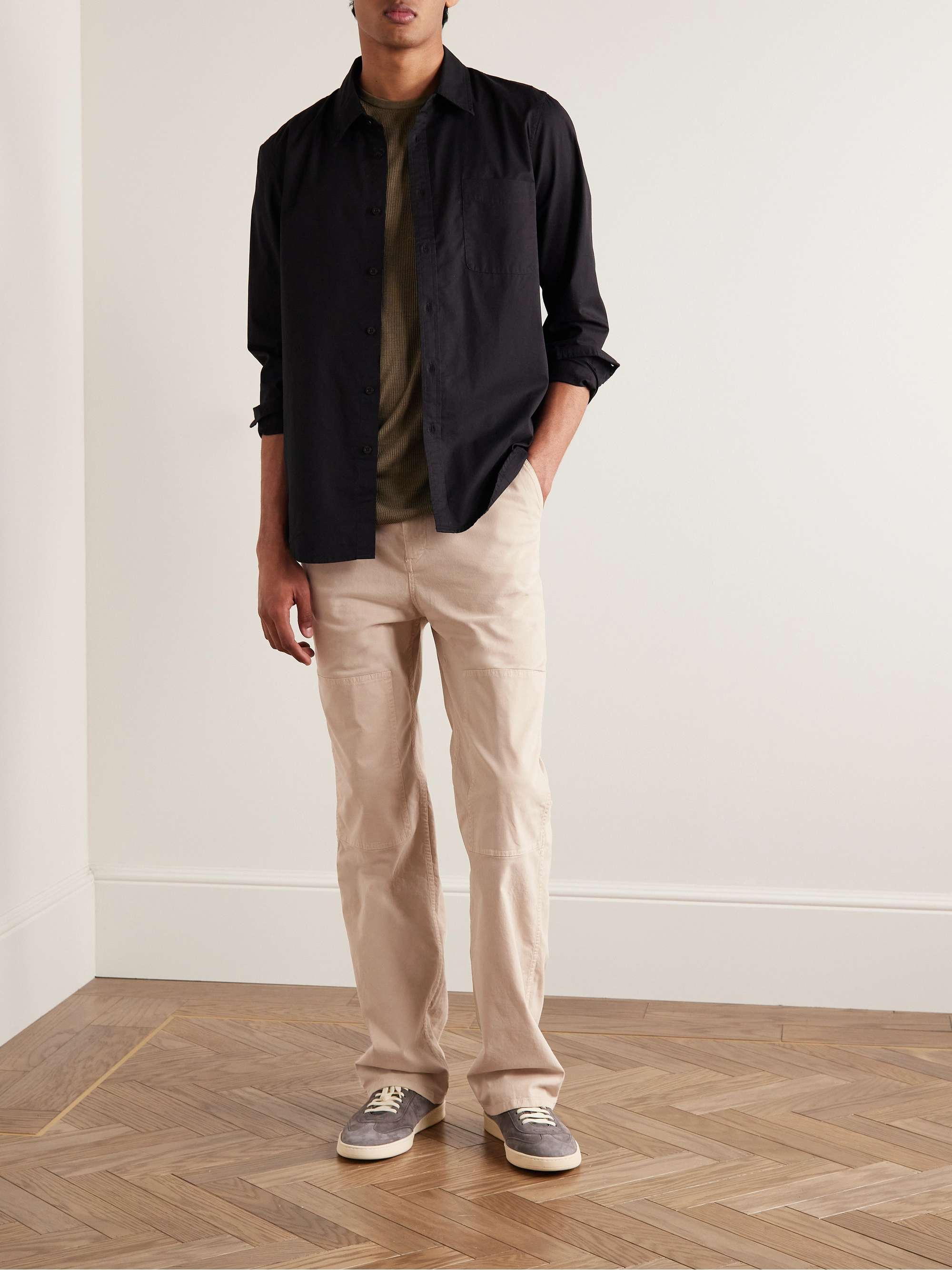 NILI LOTAN Dean Straight-Leg Panelled Cotton-Blend Twill Trousers
