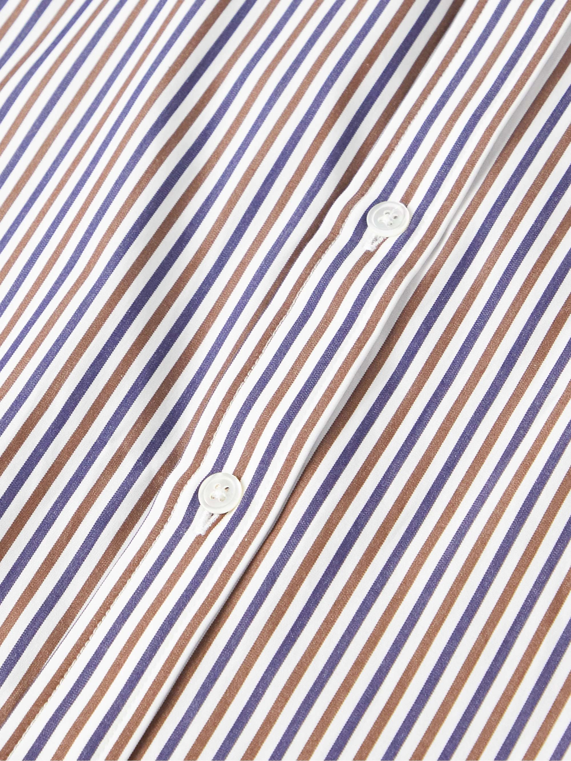 NILI LOTAN Cristobal Striped Cotton-Poplin Shirt