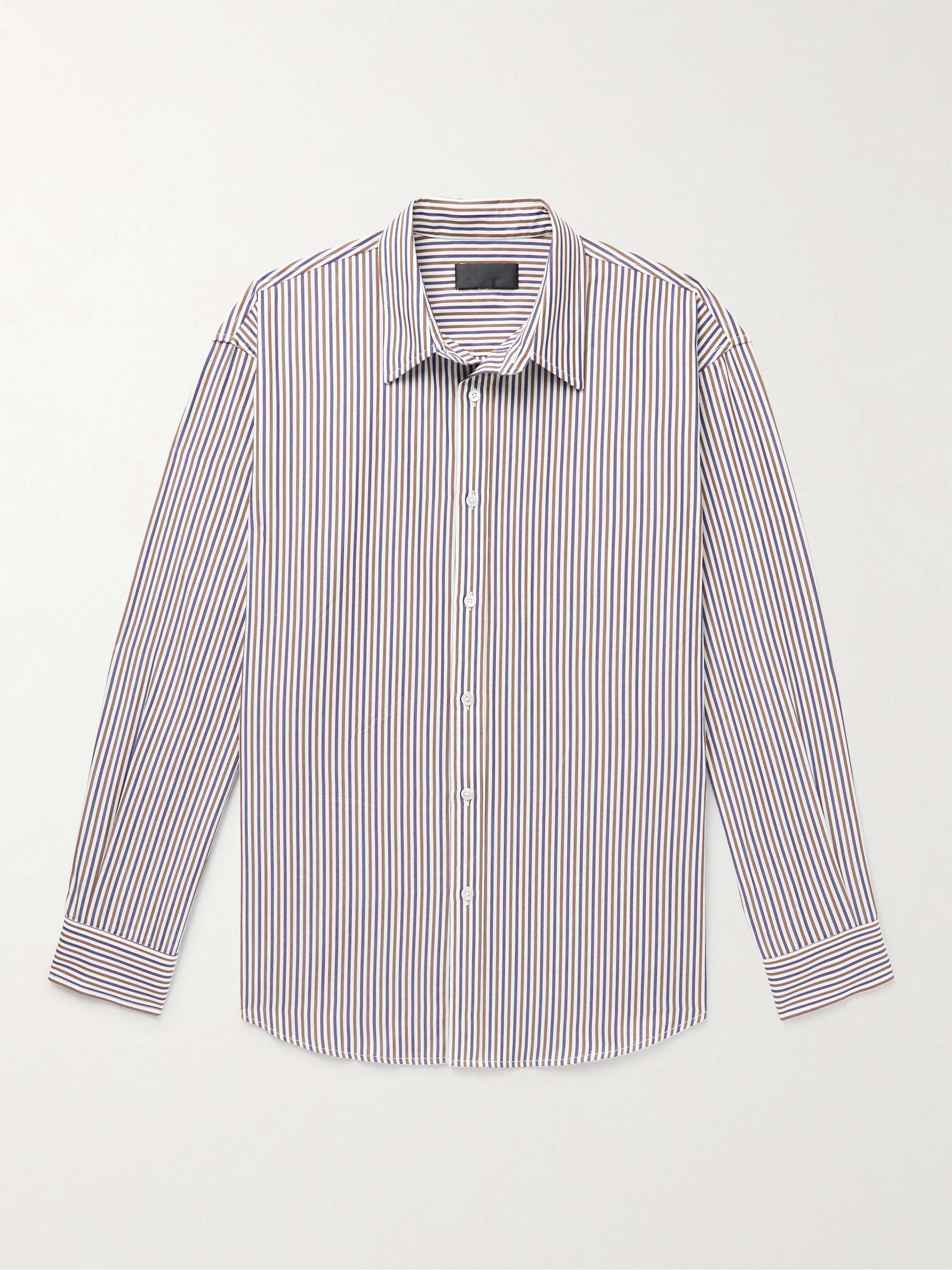 NILI LOTAN Cristobal Striped Cotton-Poplin Shirt