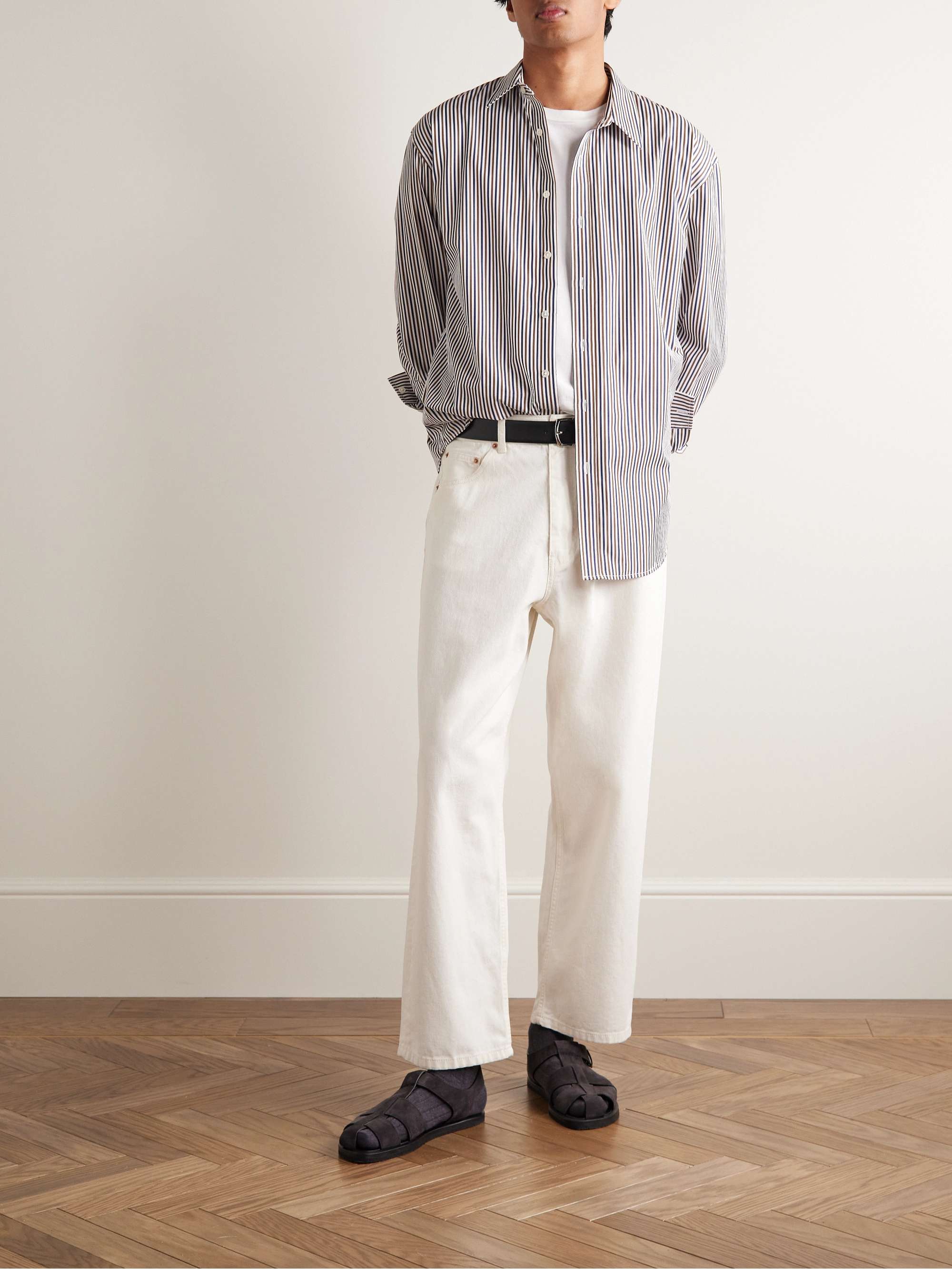 NILI LOTAN Cristobal Striped Cotton-Poplin Shirt