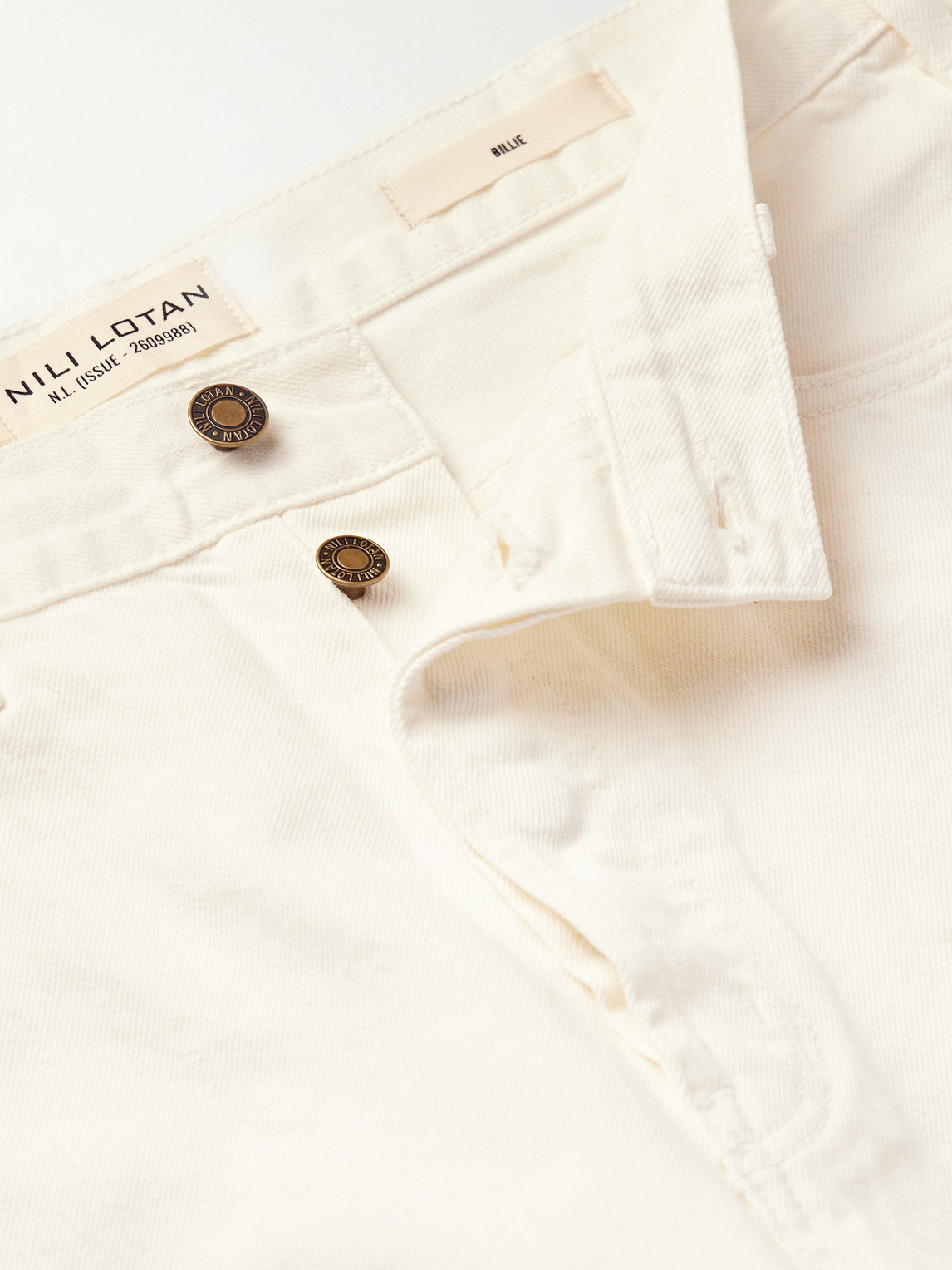 Shop Nili Lotan Billie Slim-fit Straight-leg Jeans In Neutrals