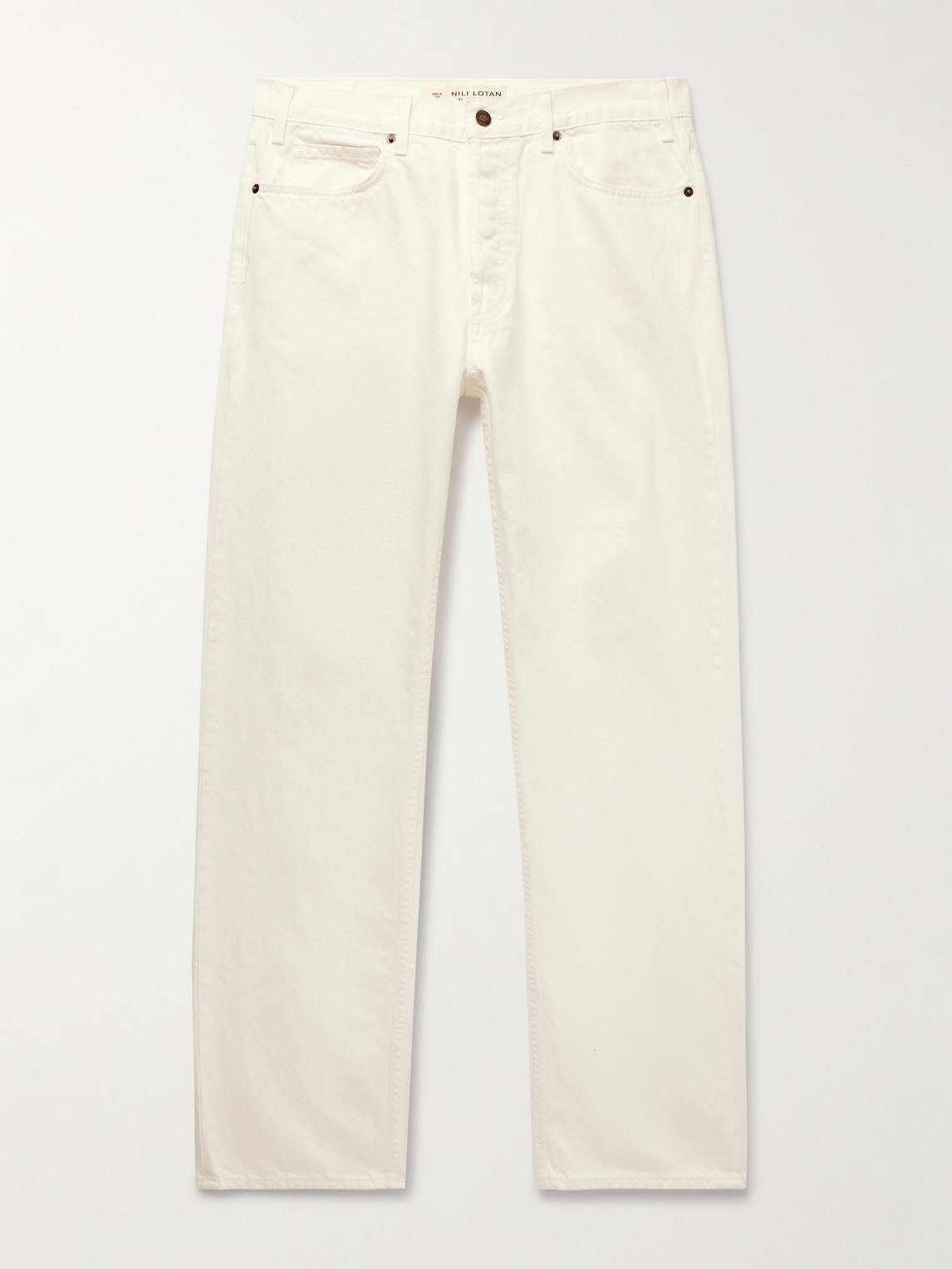 Nili Lotan Billie Slim-fit Straight-leg Jeans In Neutrals