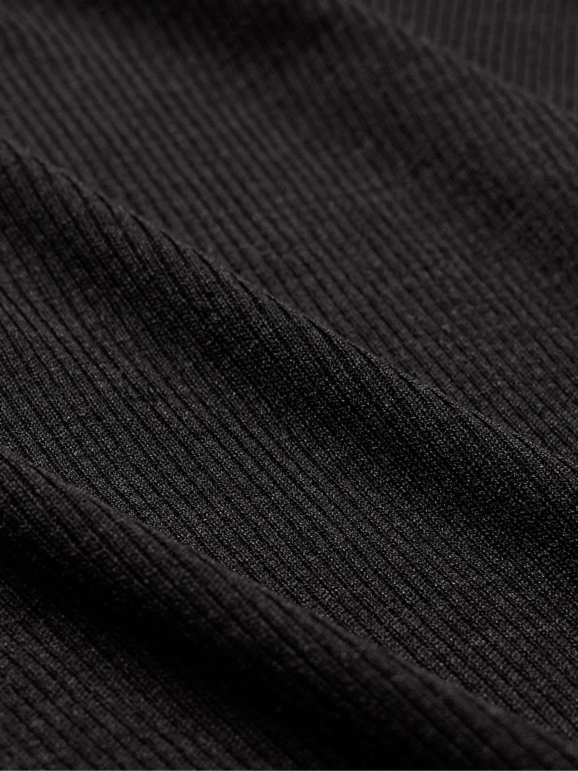 NILI LOTAN Griffen Slim-Fit Ribbed Silk T-Shirt