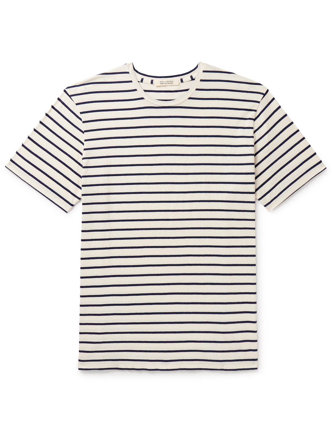 Nili Lotan Pierre Striped Cotton-jersey T-shirt In White