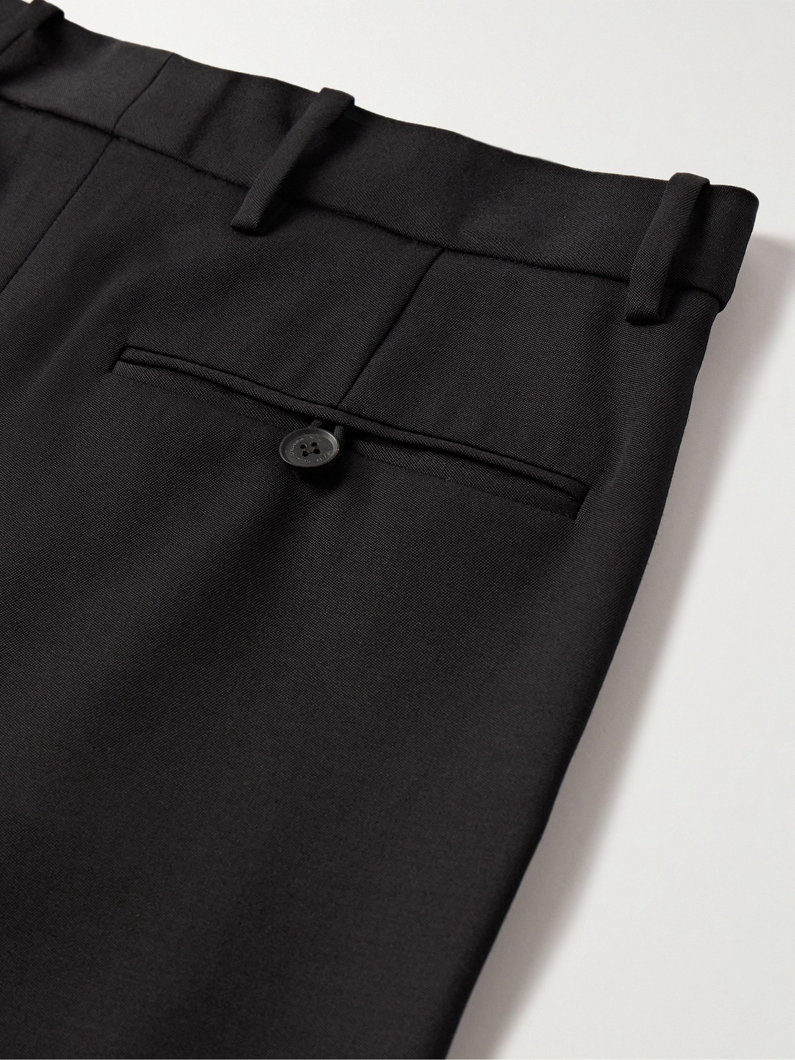 Shop Nili Lotan Emile Slim-fit Pleated Wool Trousers In Black