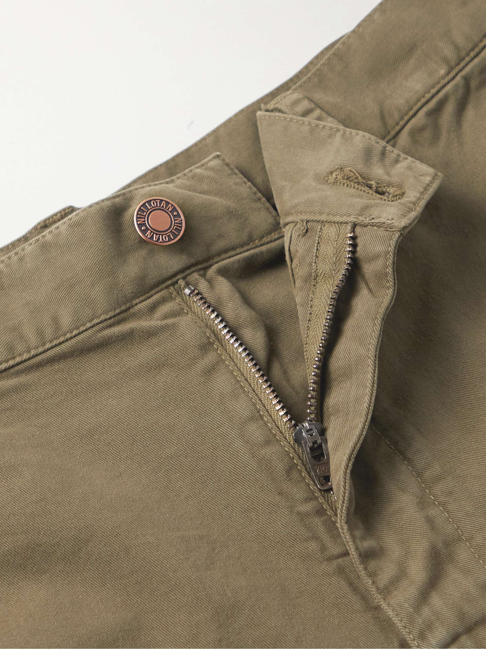 NILI LOTAN Carpenter Straight-Leg Stretch-Cotton Twill Trousers