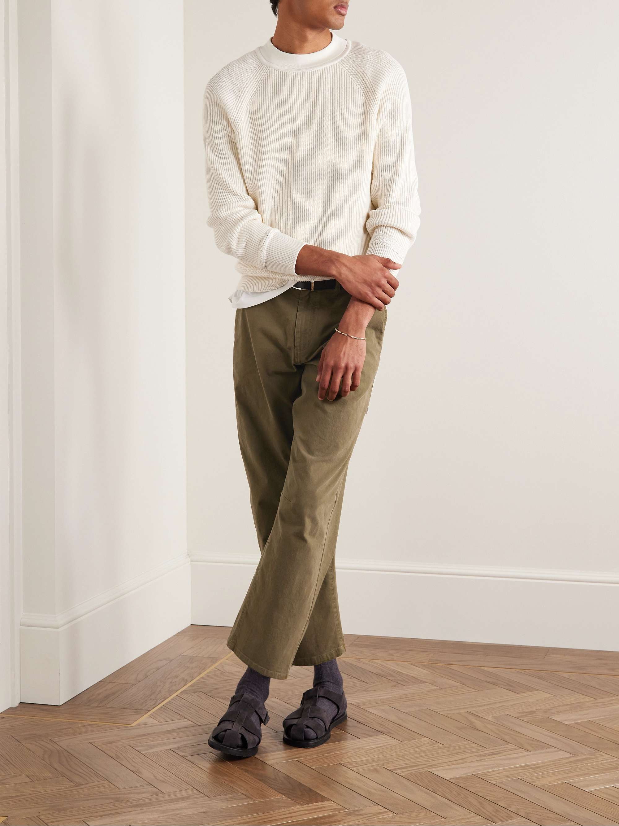 NILI LOTAN Carpenter Straight-Leg Stretch-Cotton Twill Trousers