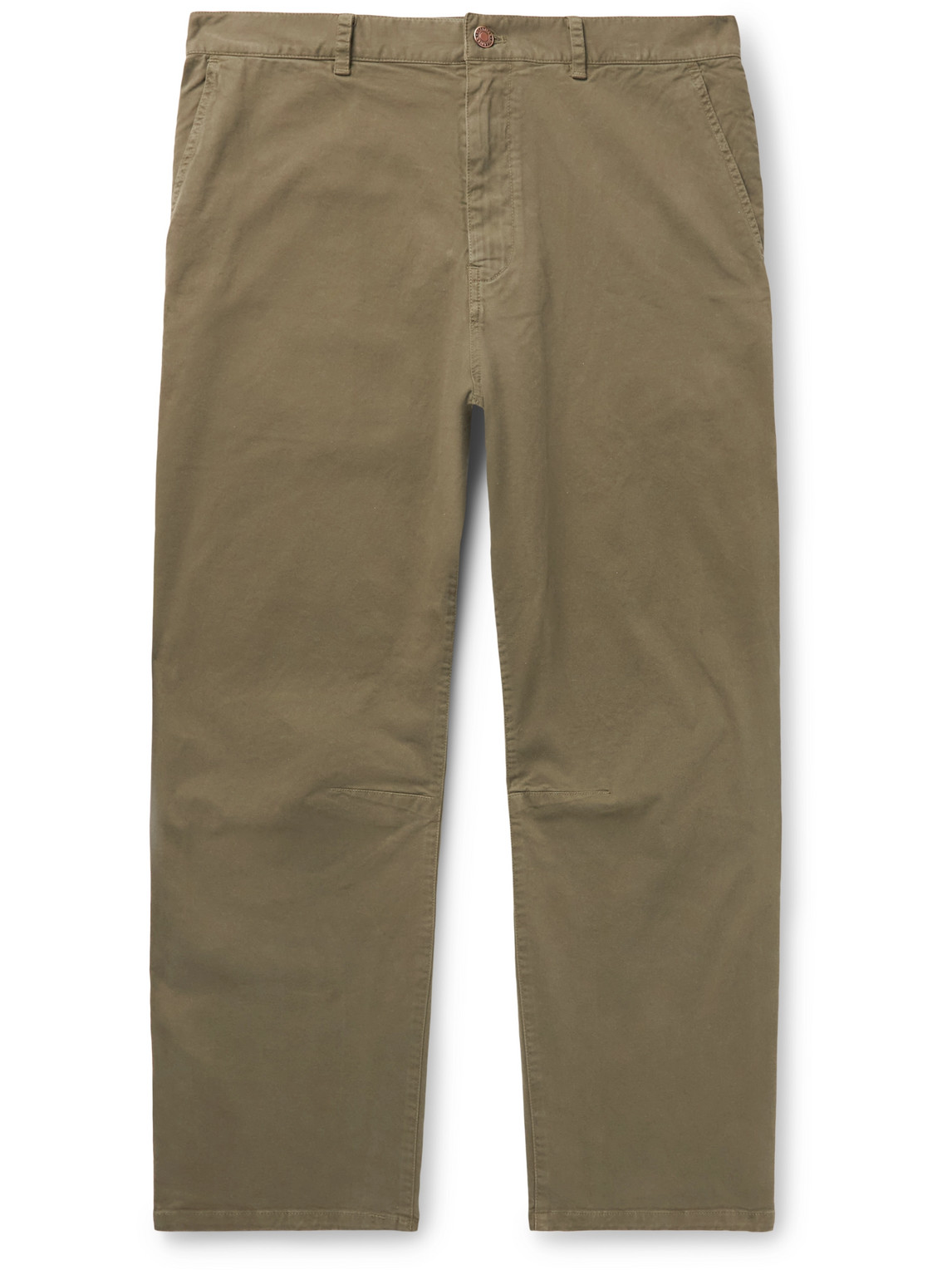 Nili Lotan Carpenter Straight-leg Stretch-cotton Twill Trousers In Green