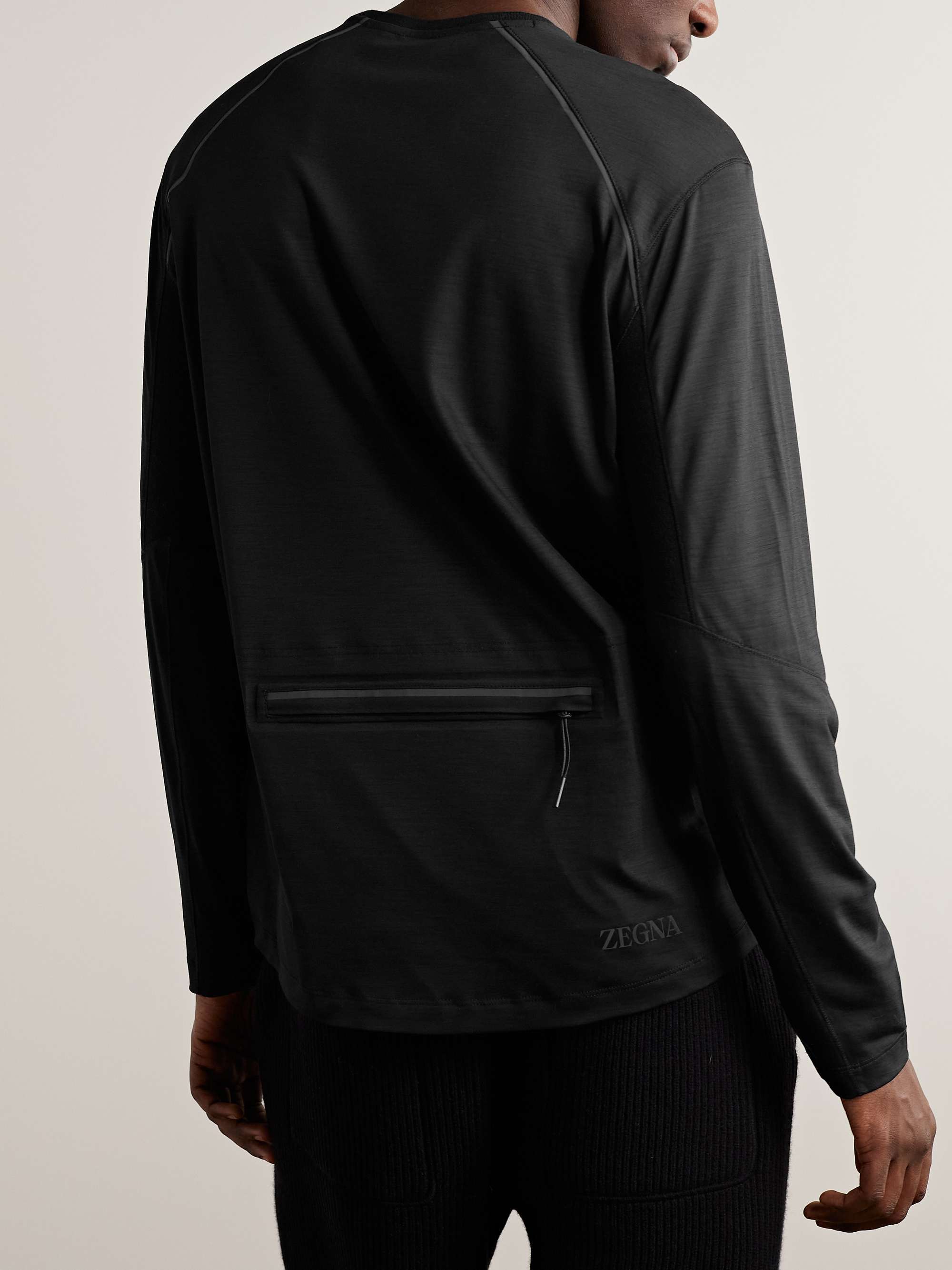 ZEGNA Logo-Print Wool T-Shirt