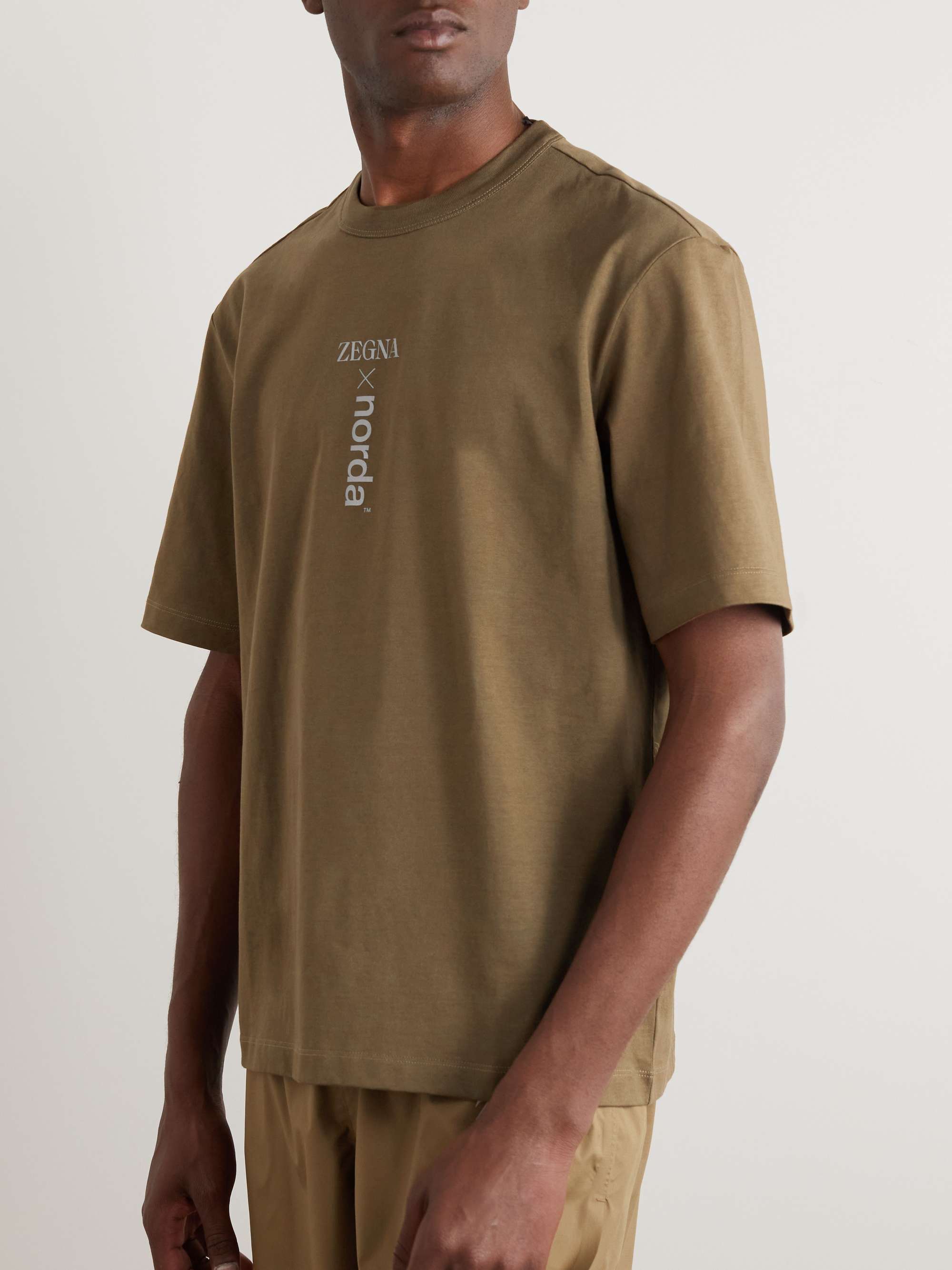 ZEGNA Logo-Print Cotton-Jersey T-Shirt