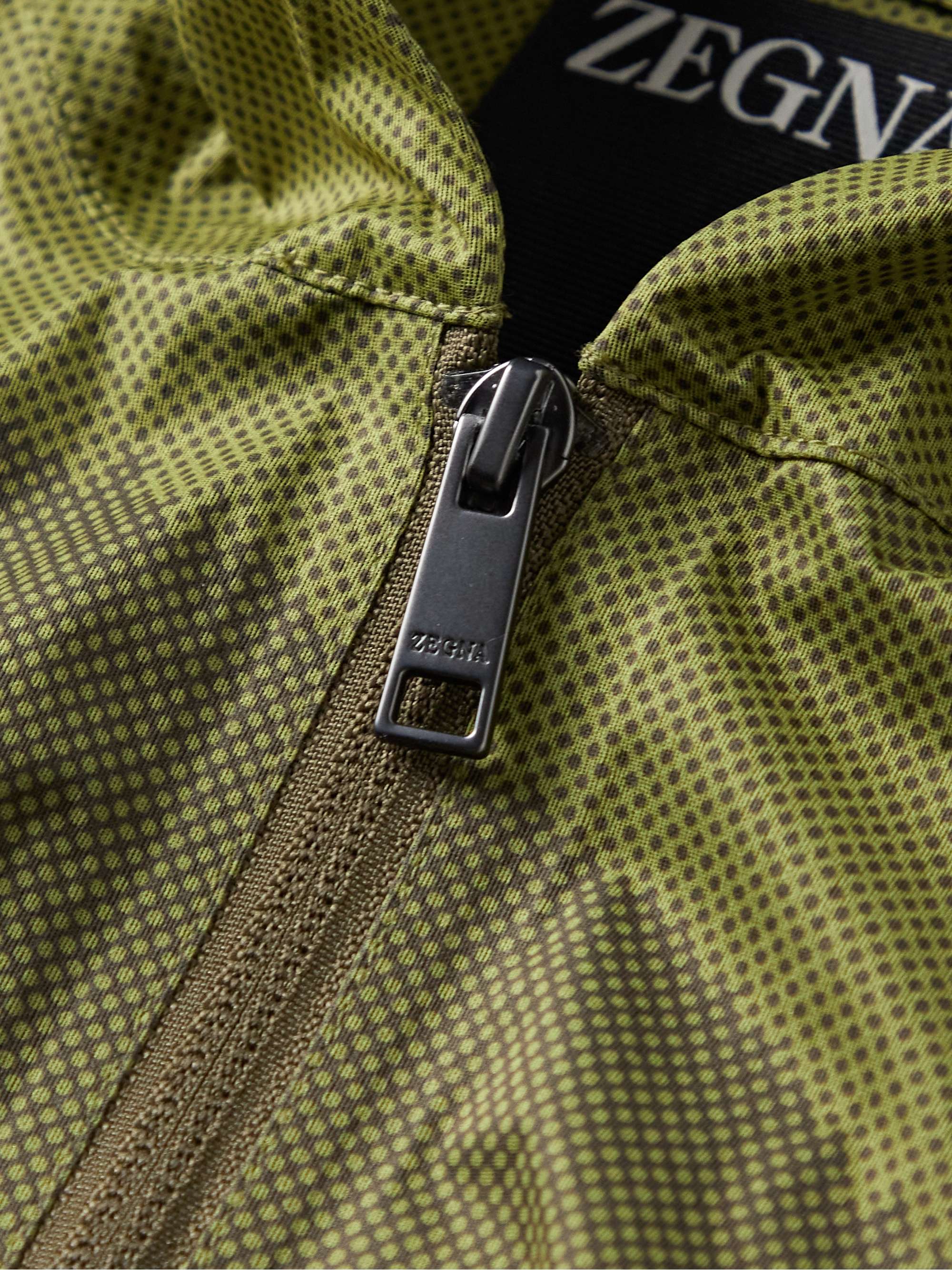ZEGNA Mesh-Panelled Printed Shell Hooded Gilet