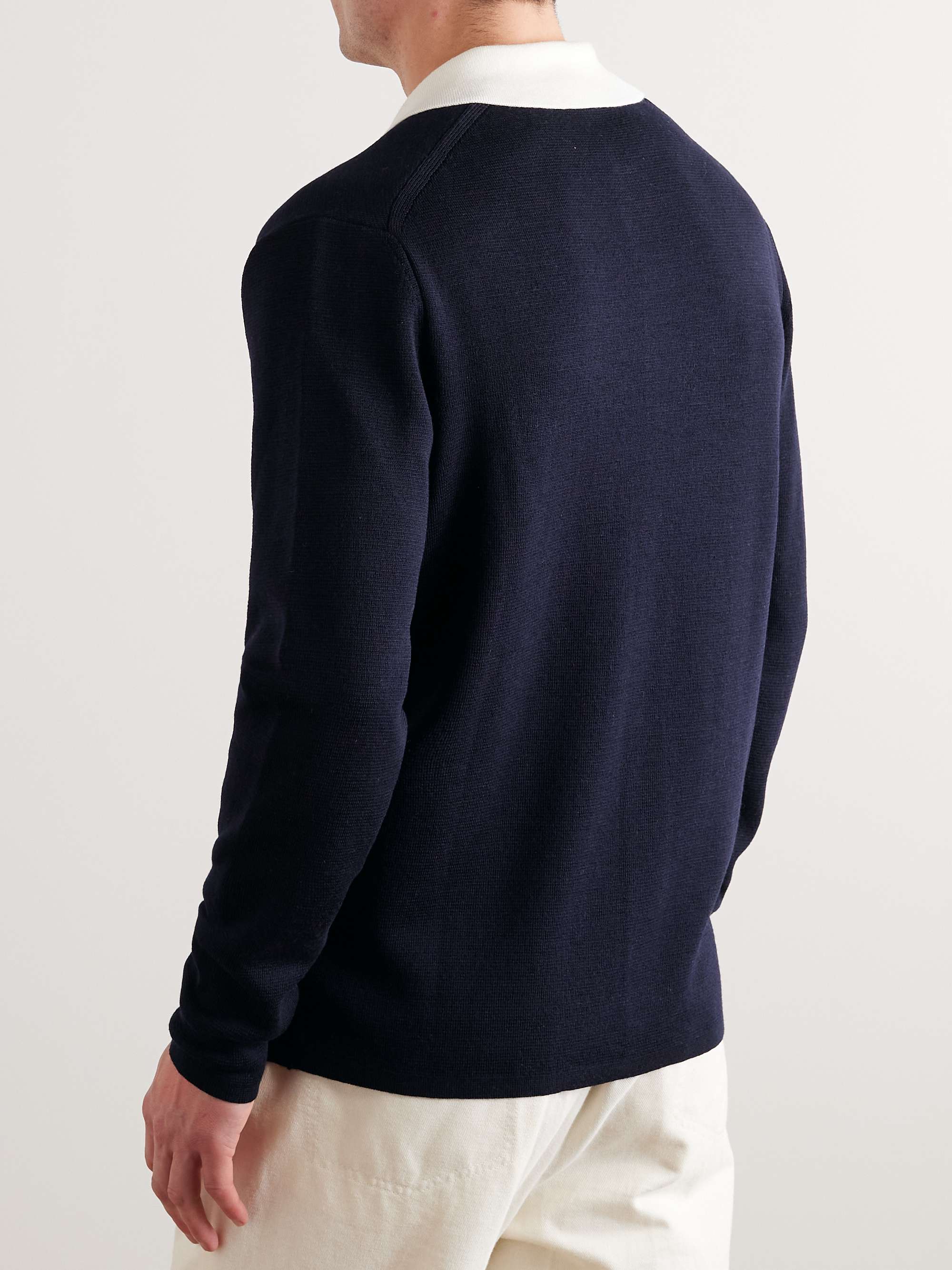 RICHARD JAMES Colour-Block Merino Wool Cardigan