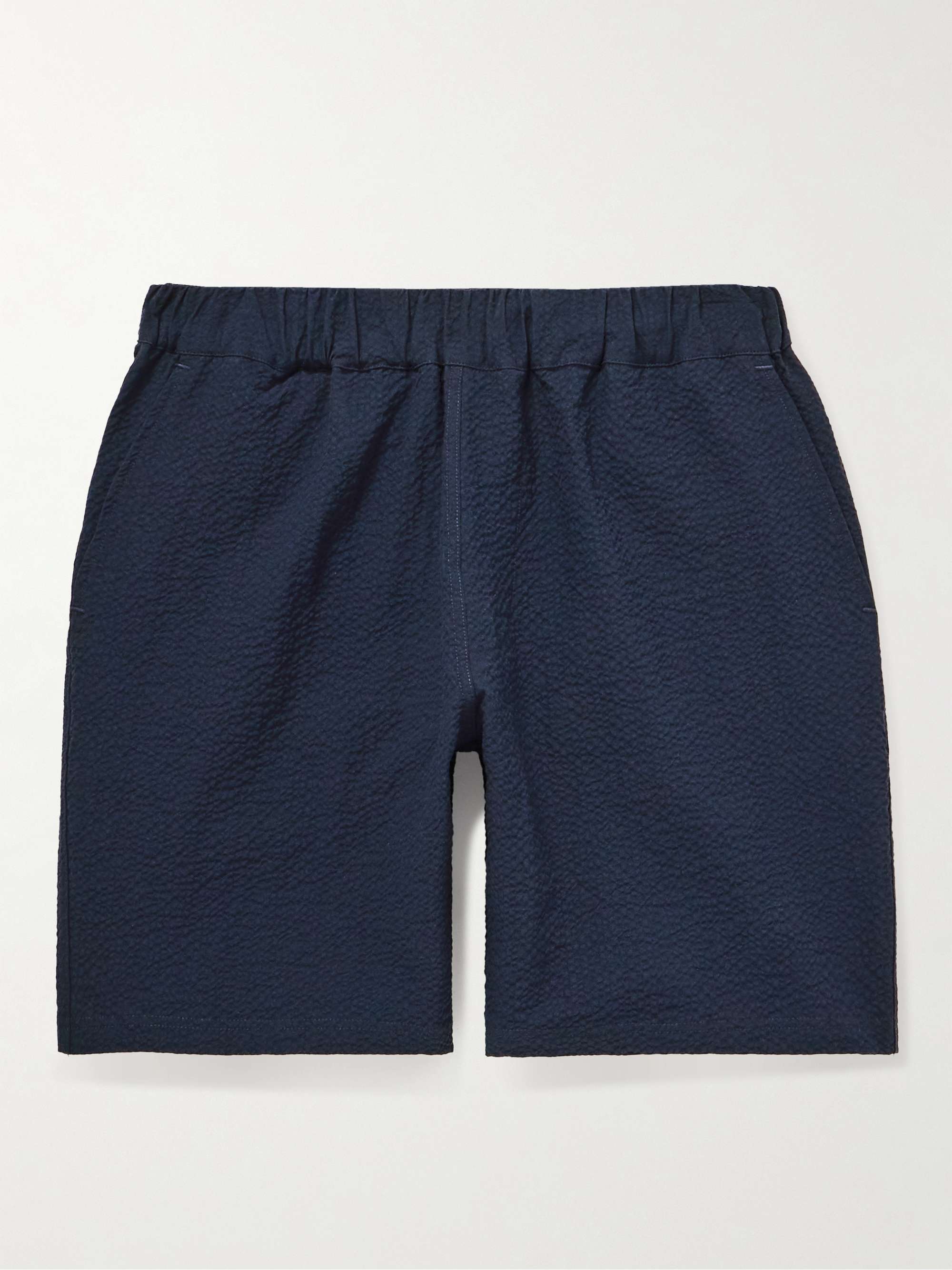 RICHARD JAMES Straight-Leg Cotton-Blend Seersucker Shorts for Men | MR ...