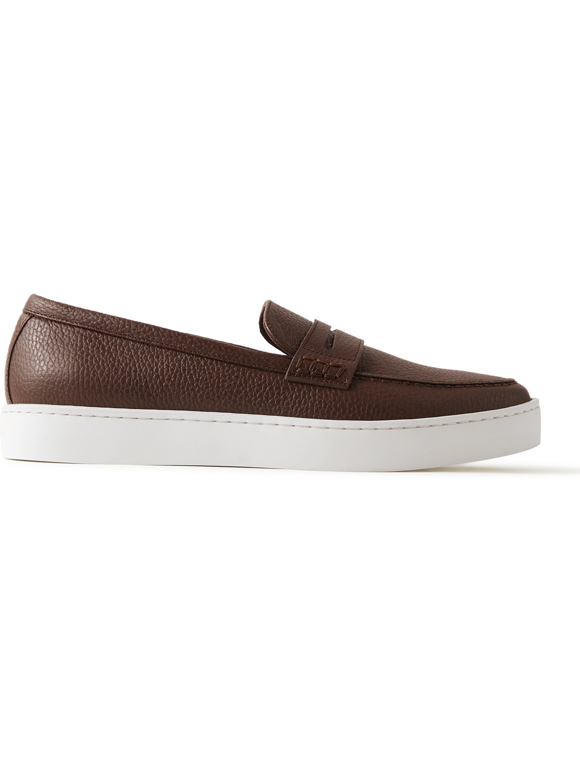 Manolo Blahnik Ellis Full-grain Leather Slip-on Sneakers In Brown