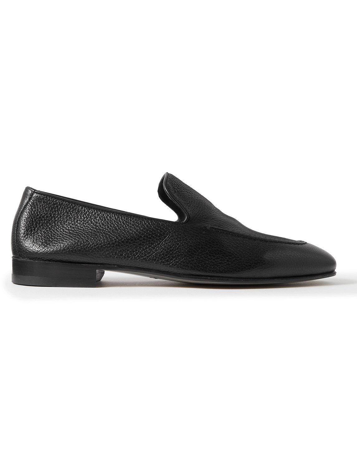 Shop Manolo Blahnik Truro Full-grain Leather Loafers In Black