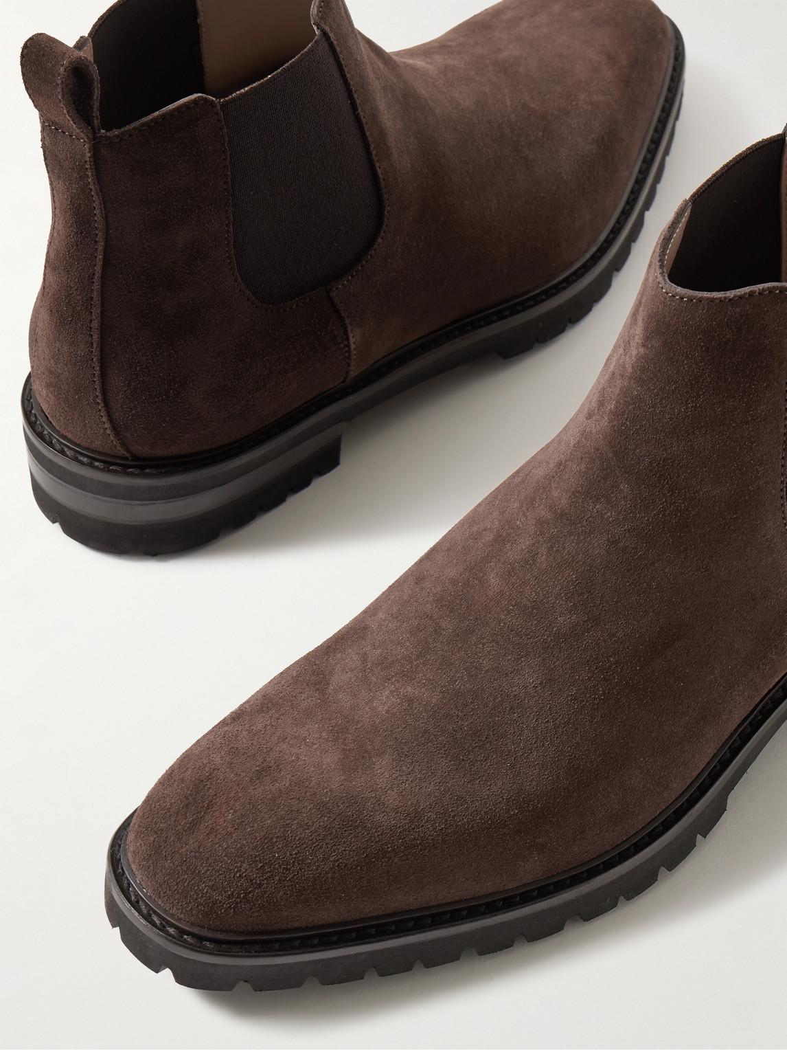 Shop Manolo Blahnik Brompton Suede Chelsea Boots In Brown