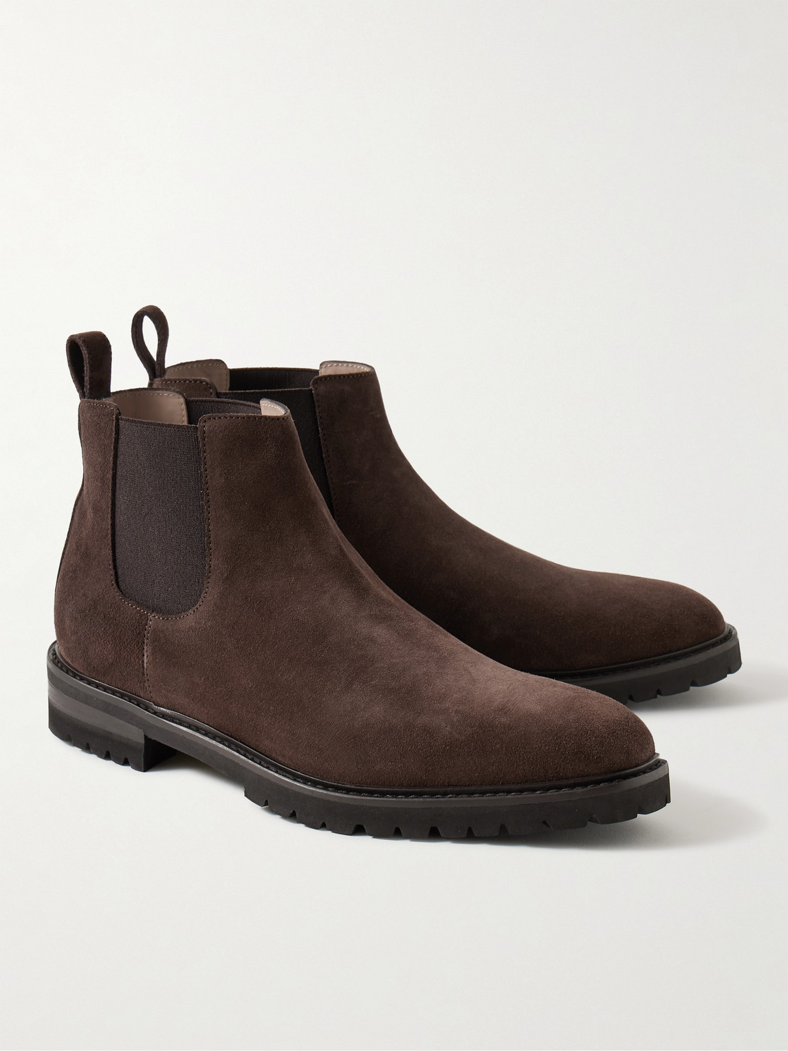 Shop Manolo Blahnik Brompton Suede Chelsea Boots In Brown