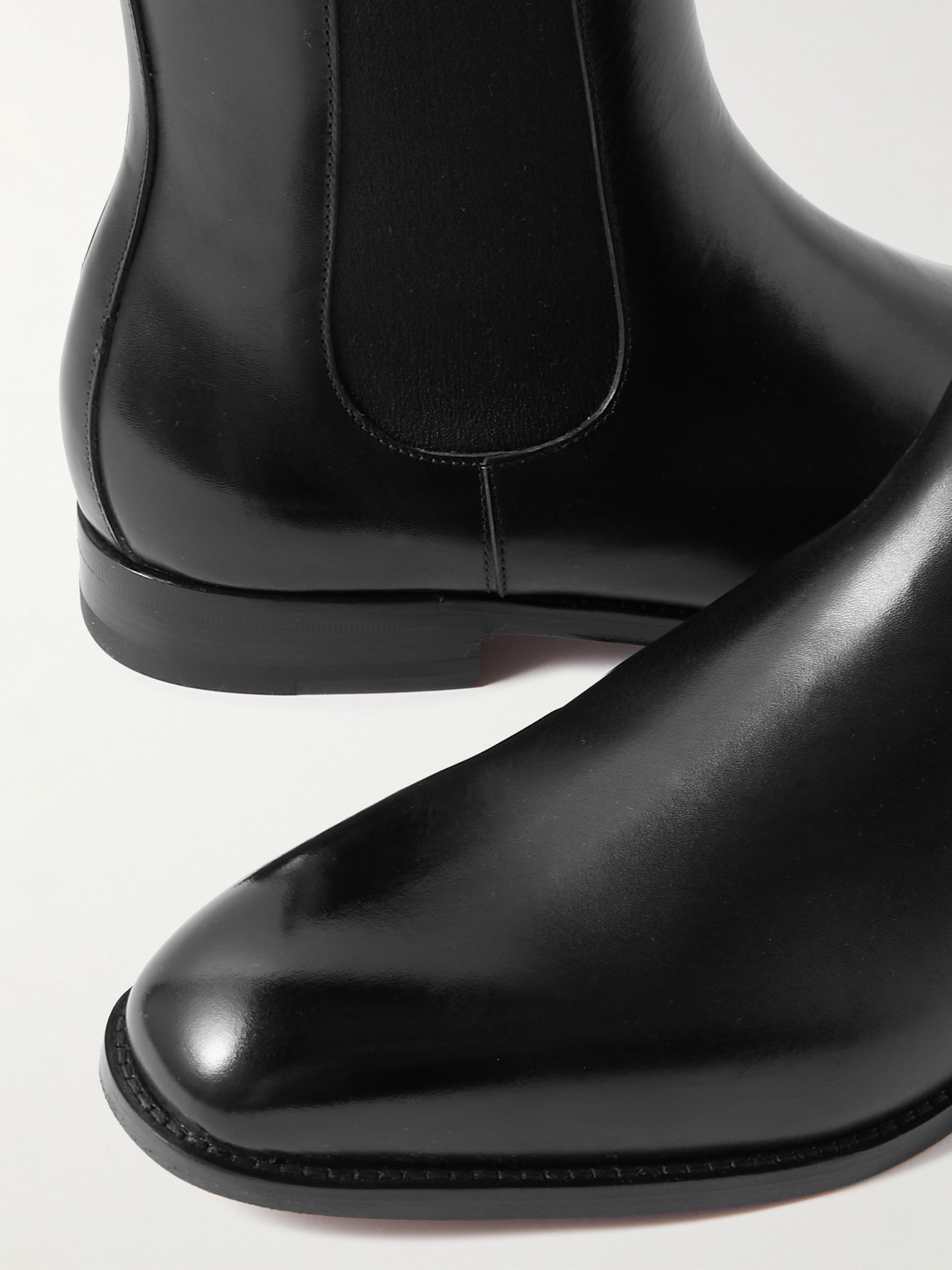 Shop Manolo Blahnik Delsa Leather Chelsea Boots In Black