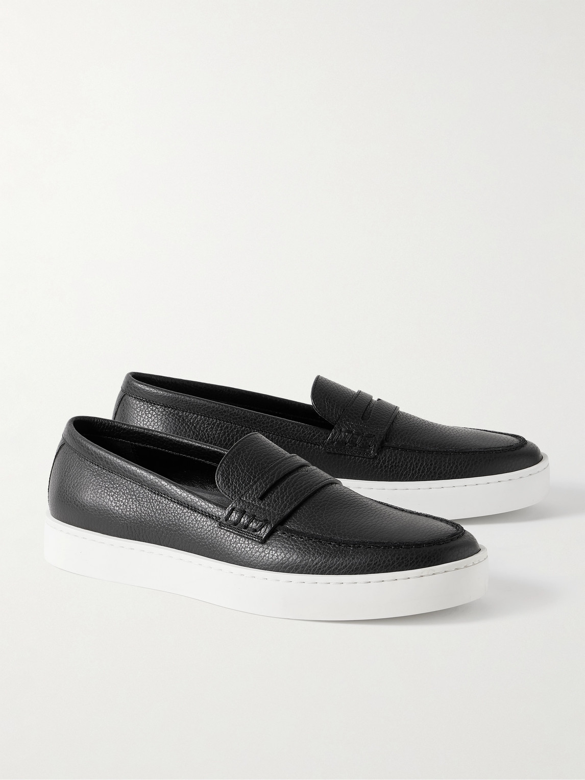 Shop Manolo Blahnik Ellis Full-grain Leather Slip-on Sneakers In Black