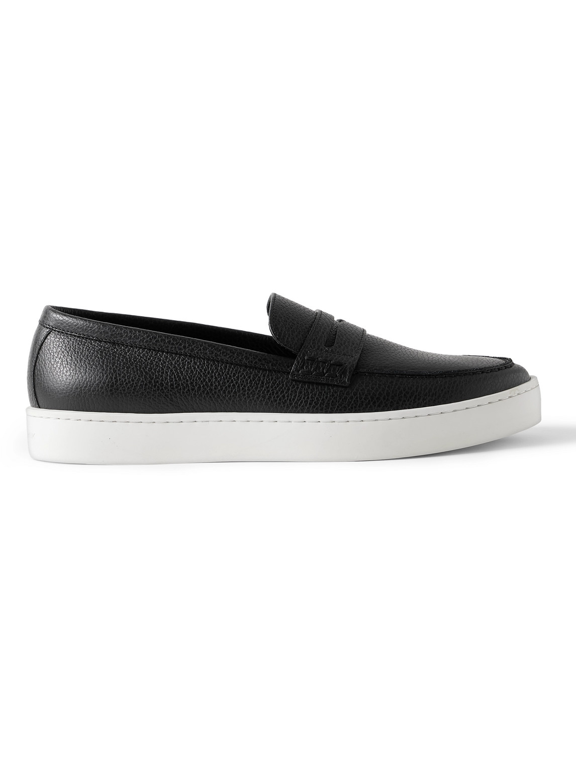 MANOLO BLAHNIK ELLIS FULL-GRAIN LEATHER SLIP-ON SNEAKERS