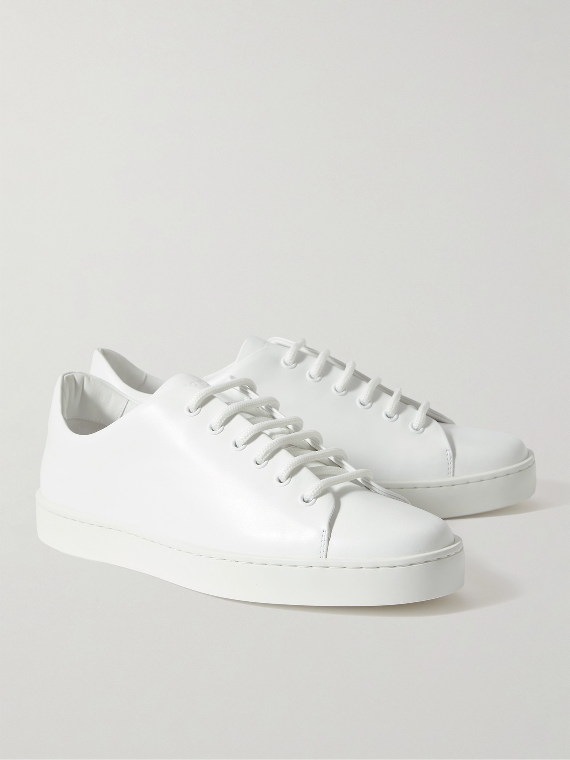 Shop Manolo Blahnik Semando Leather Sneakers In White