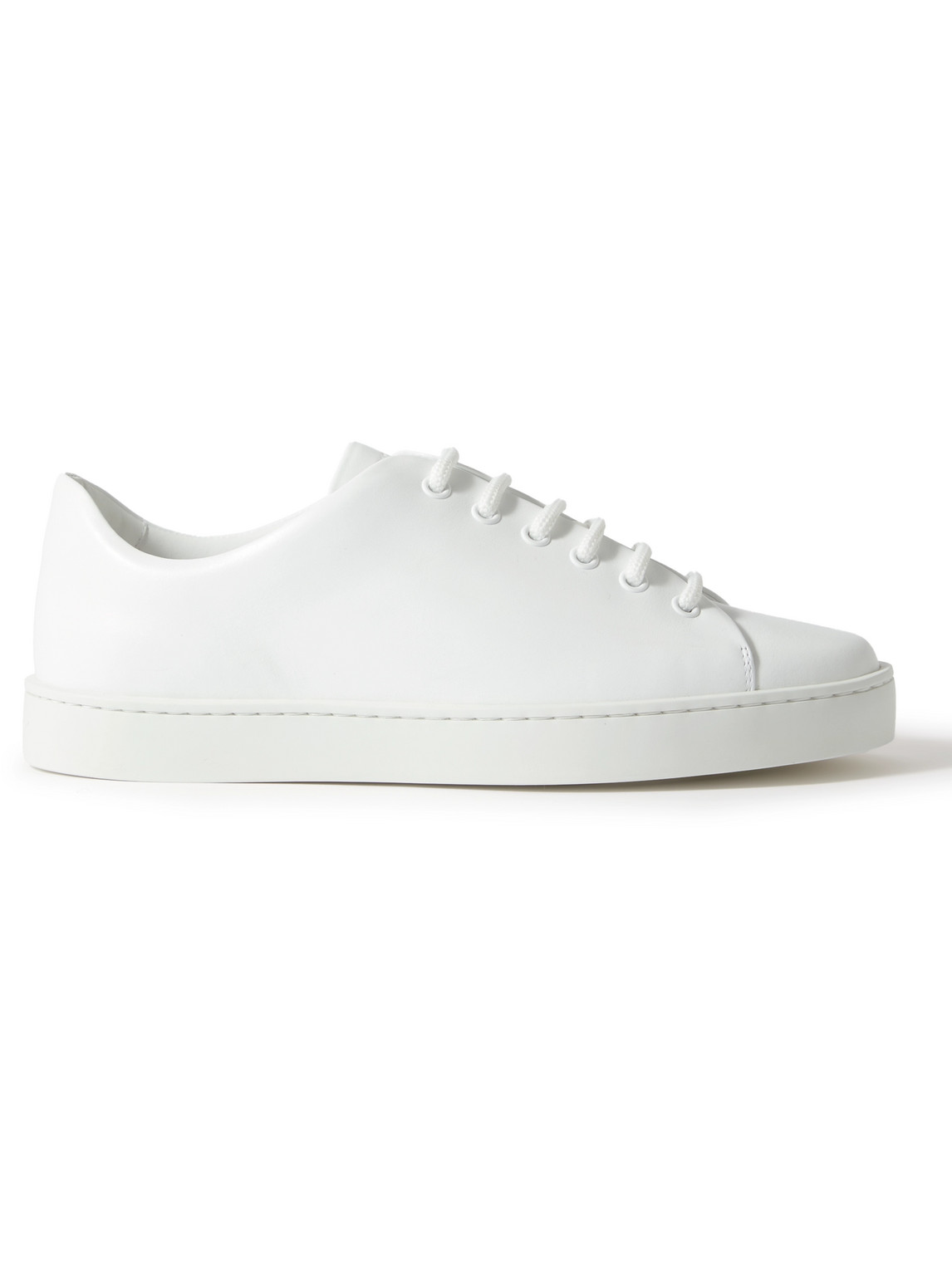 Manolo Blahnik Semanado Leather Sneakers In White