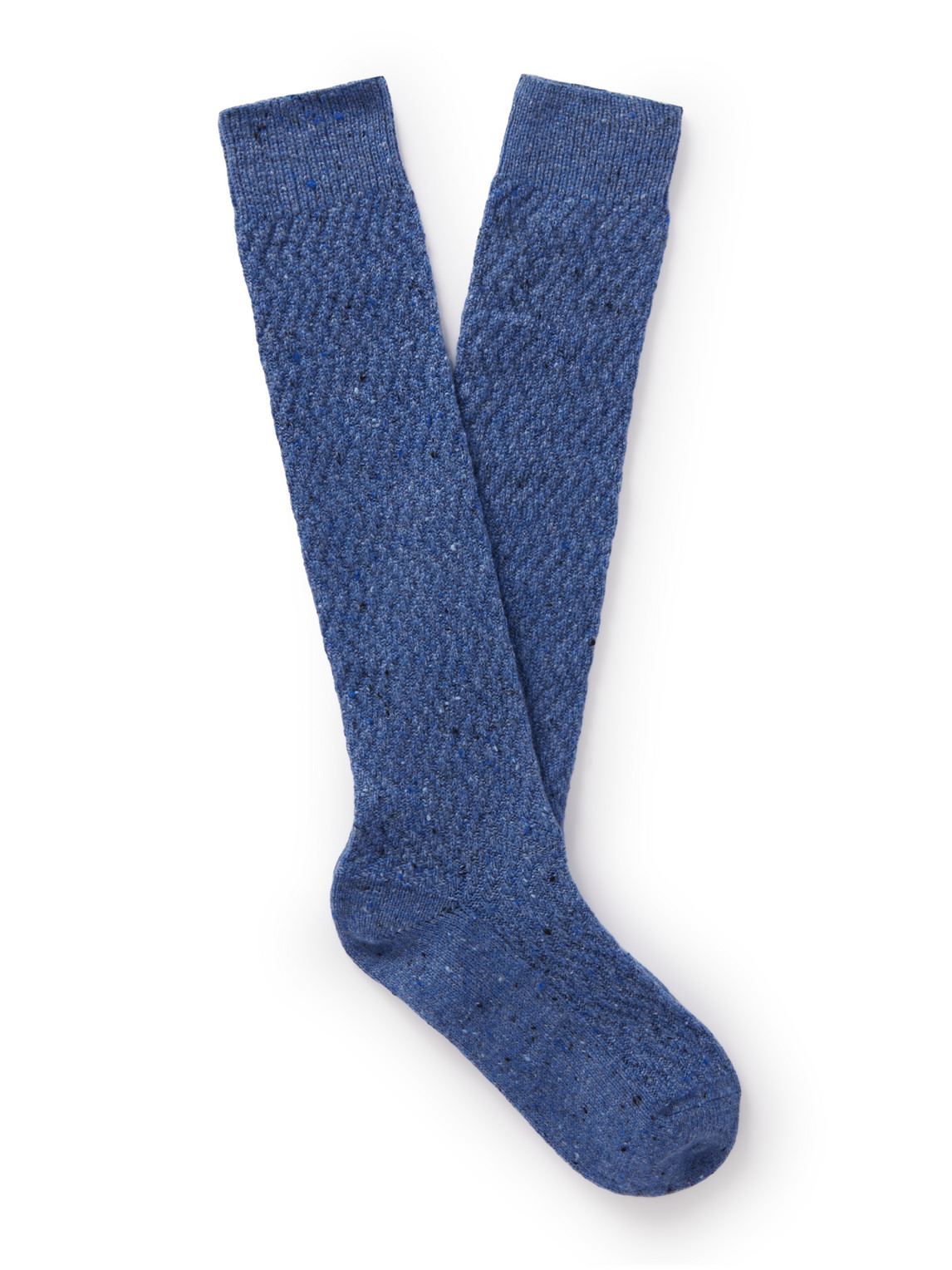 Loro Piana Gisborne Cashmere-bouclé Socks In Blue