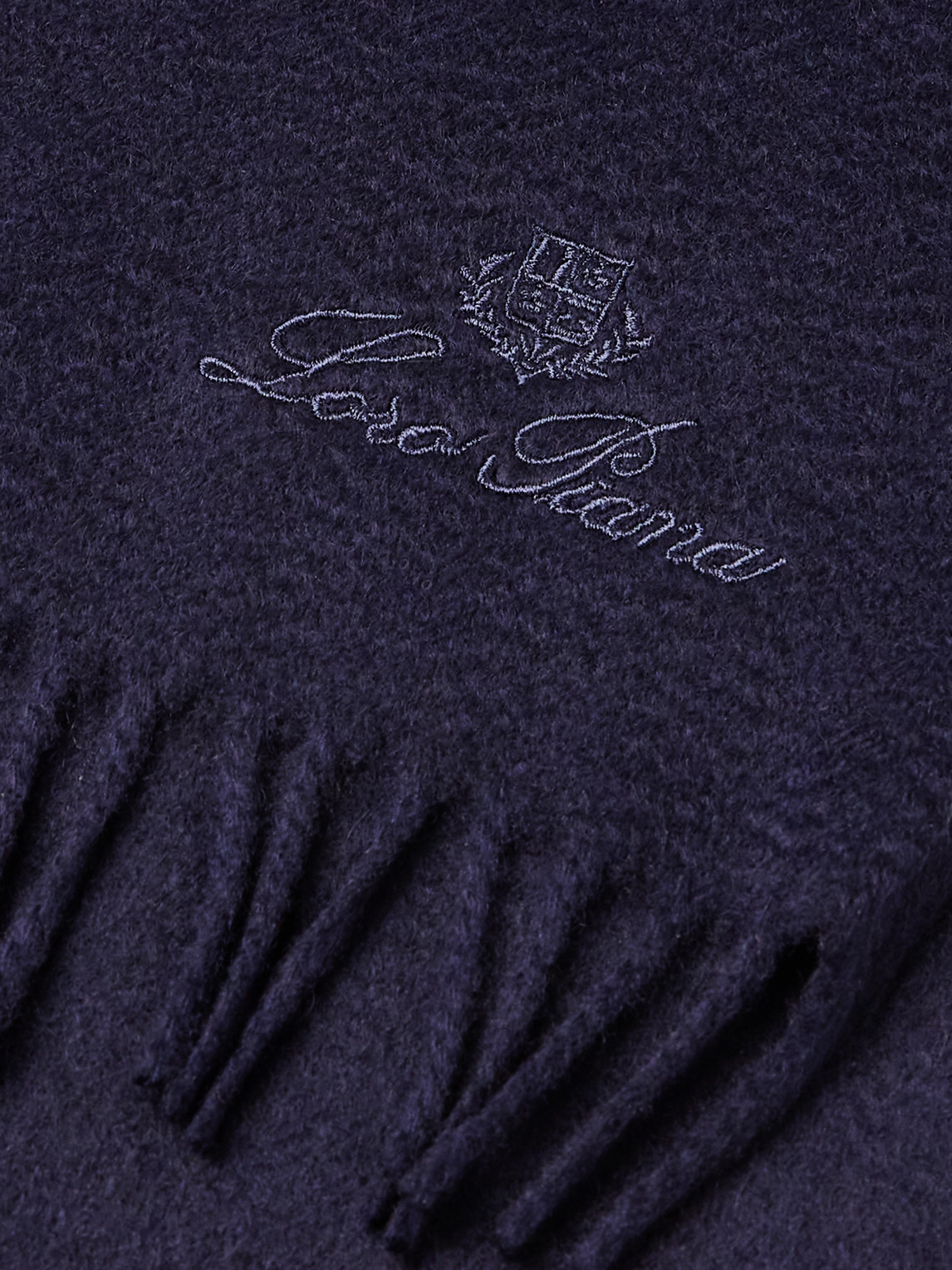 Loro Piana Fringed Cashmere Scarf In Blue