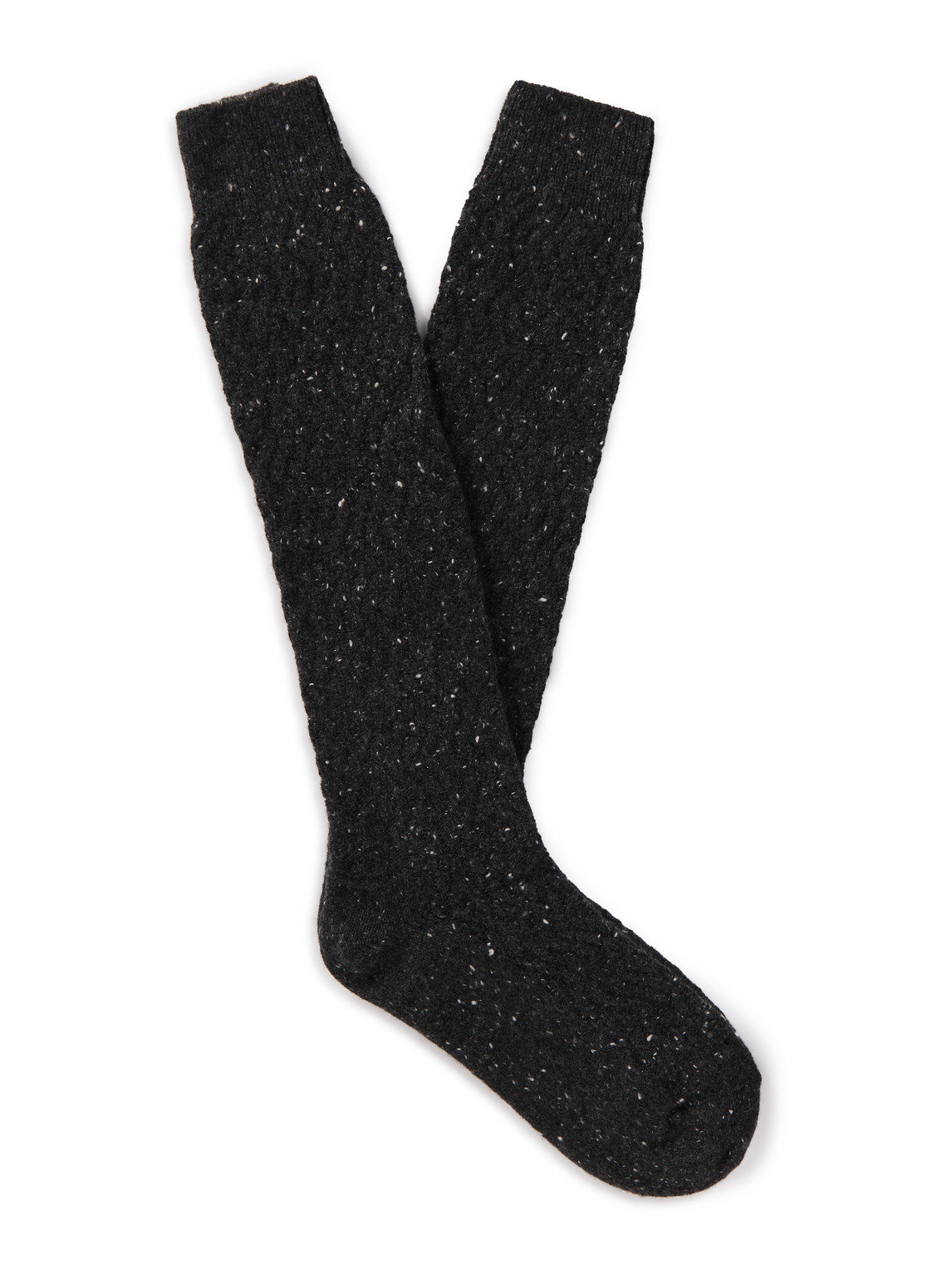 Loro Piana Gisborne Cashmere-bouclé Socks In Black