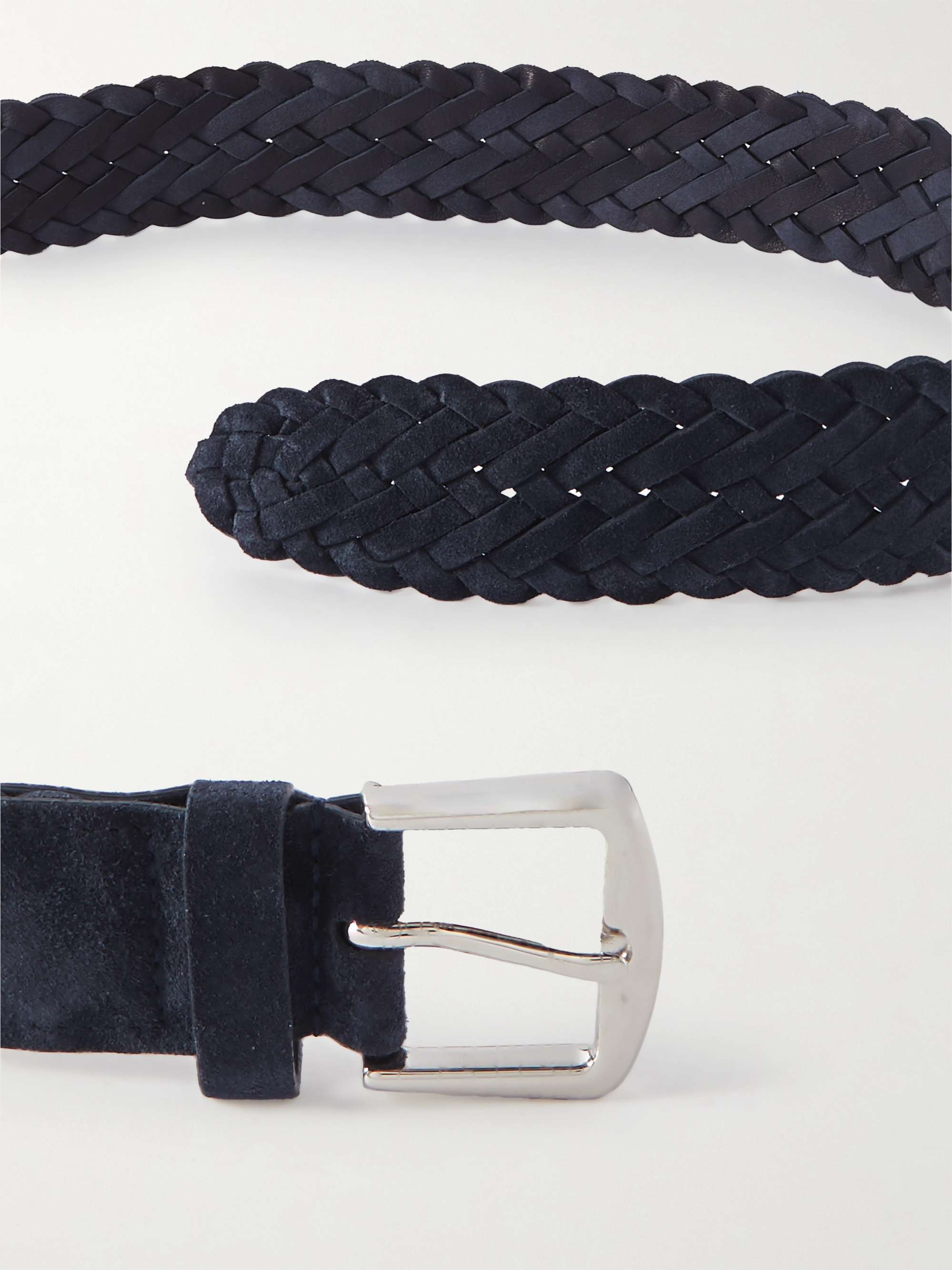 LORO PIANA 4cm Woven Suede Belt