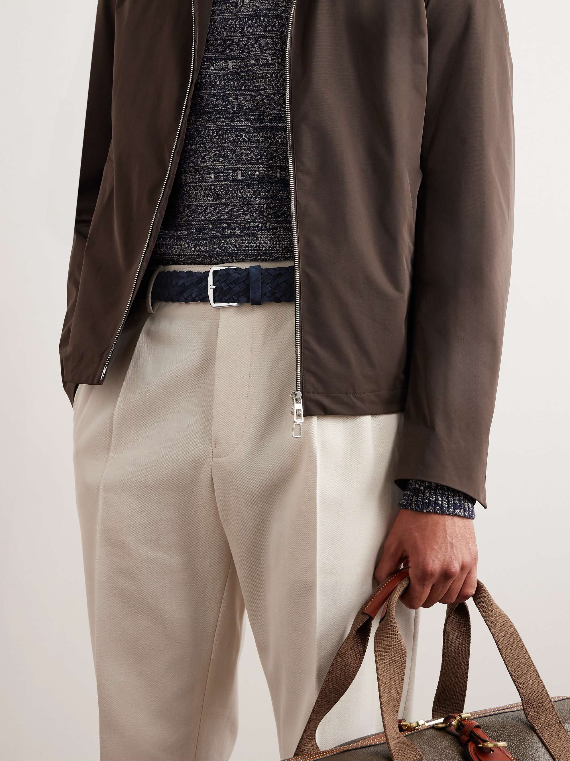 LORO PIANA 4cm Woven Suede Belt