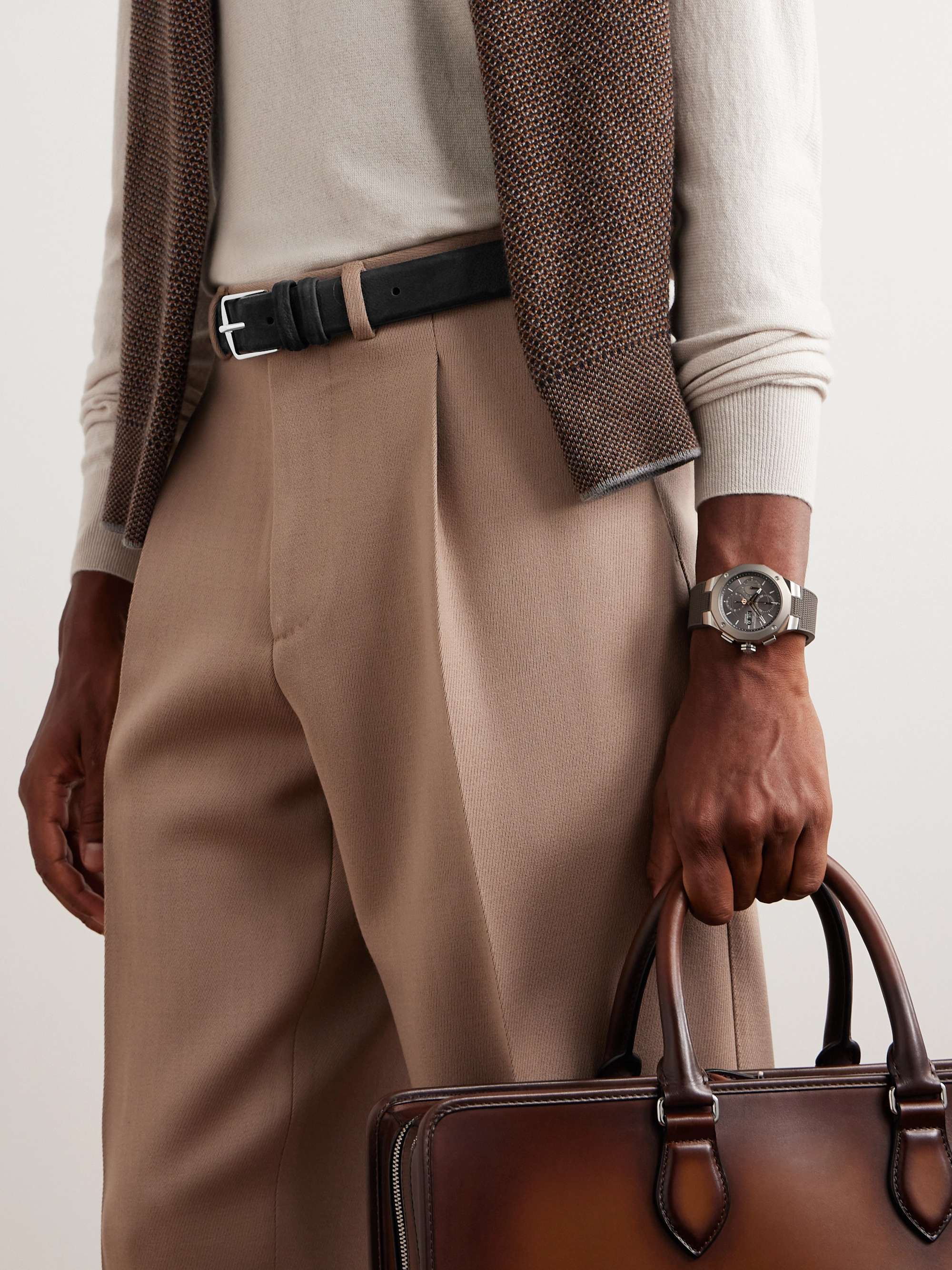 LORO PIANA 3cm Nubuck Belt