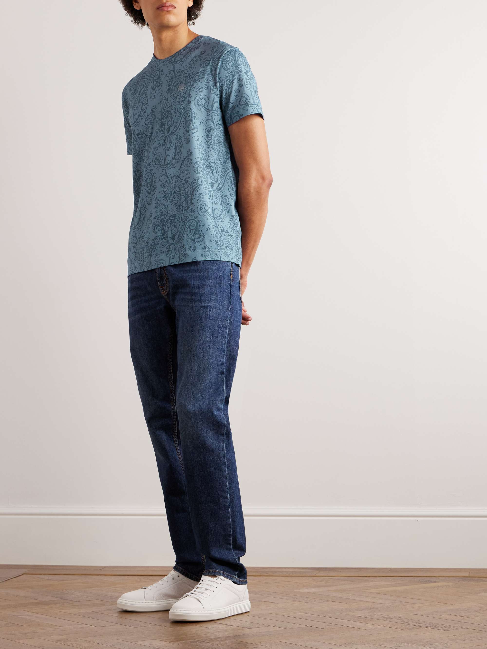 ETRO graphic-print cotton shirt - Blue