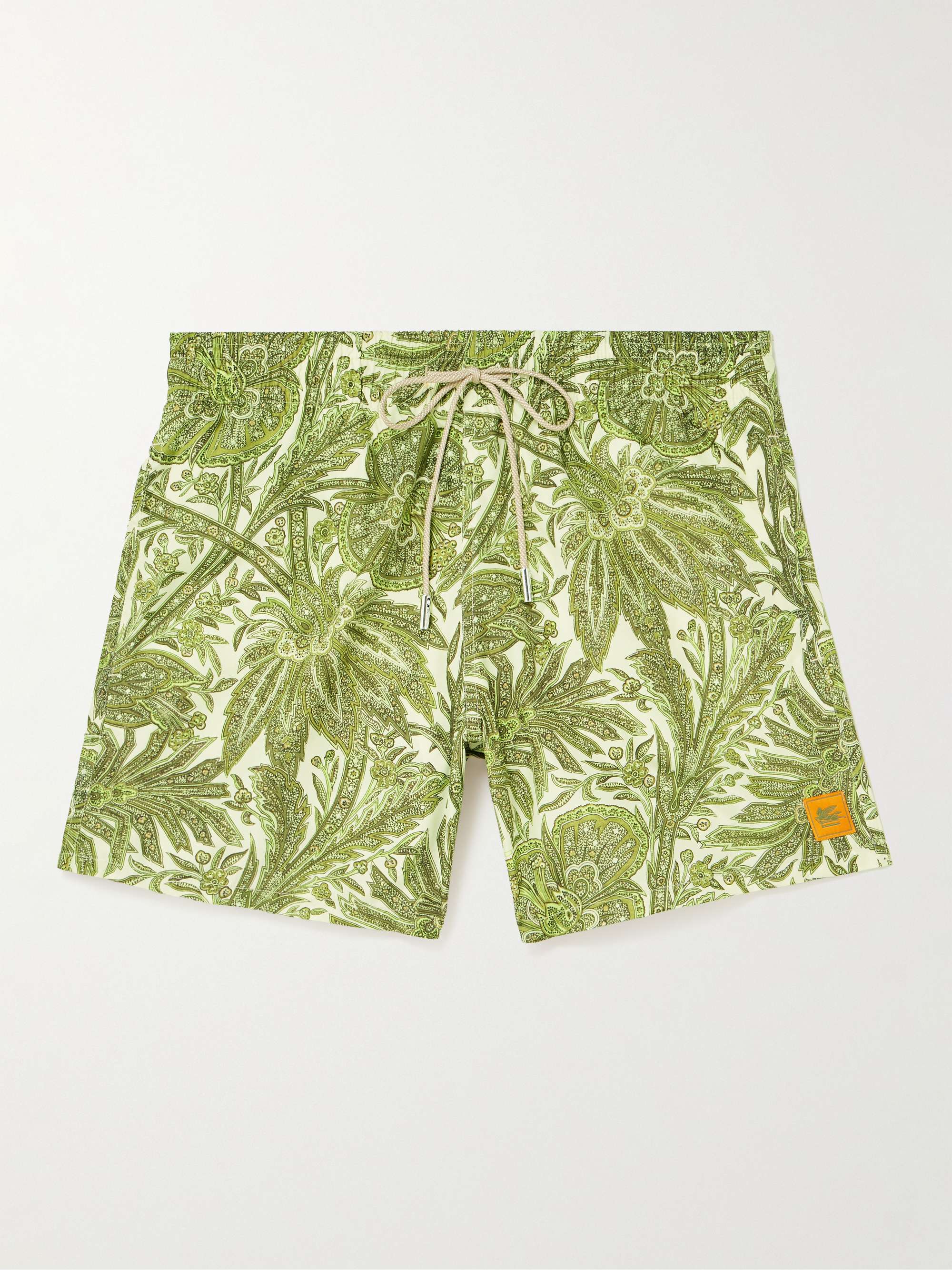 ETRO Slim-Fit Mid-Length Logo-Appliquéd Printed Swim Shorts for Men ...