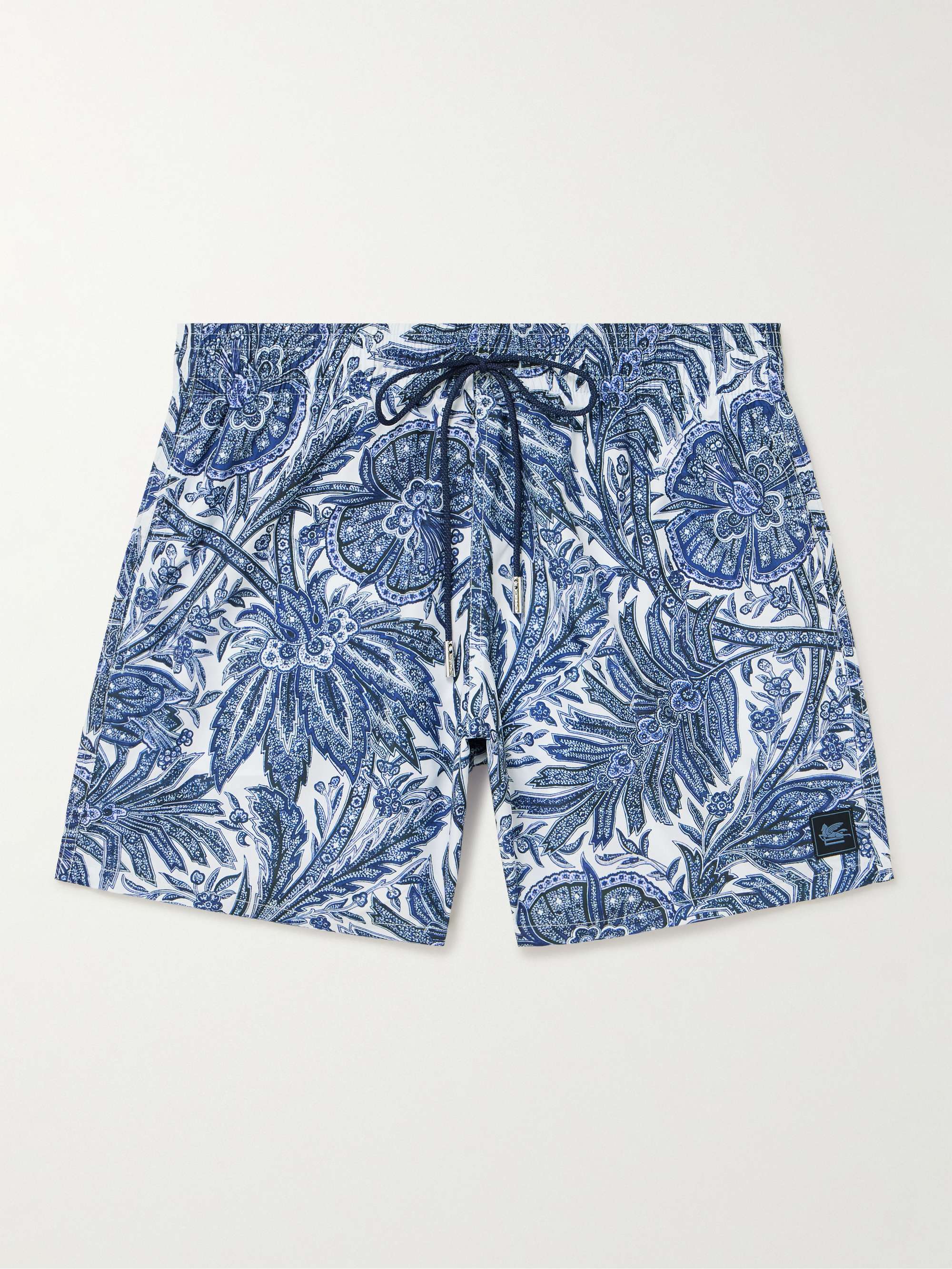 ETRO Slim-Fit Mid-Length Logo-Appliquéd Paisley-Print Swim Shorts for ...